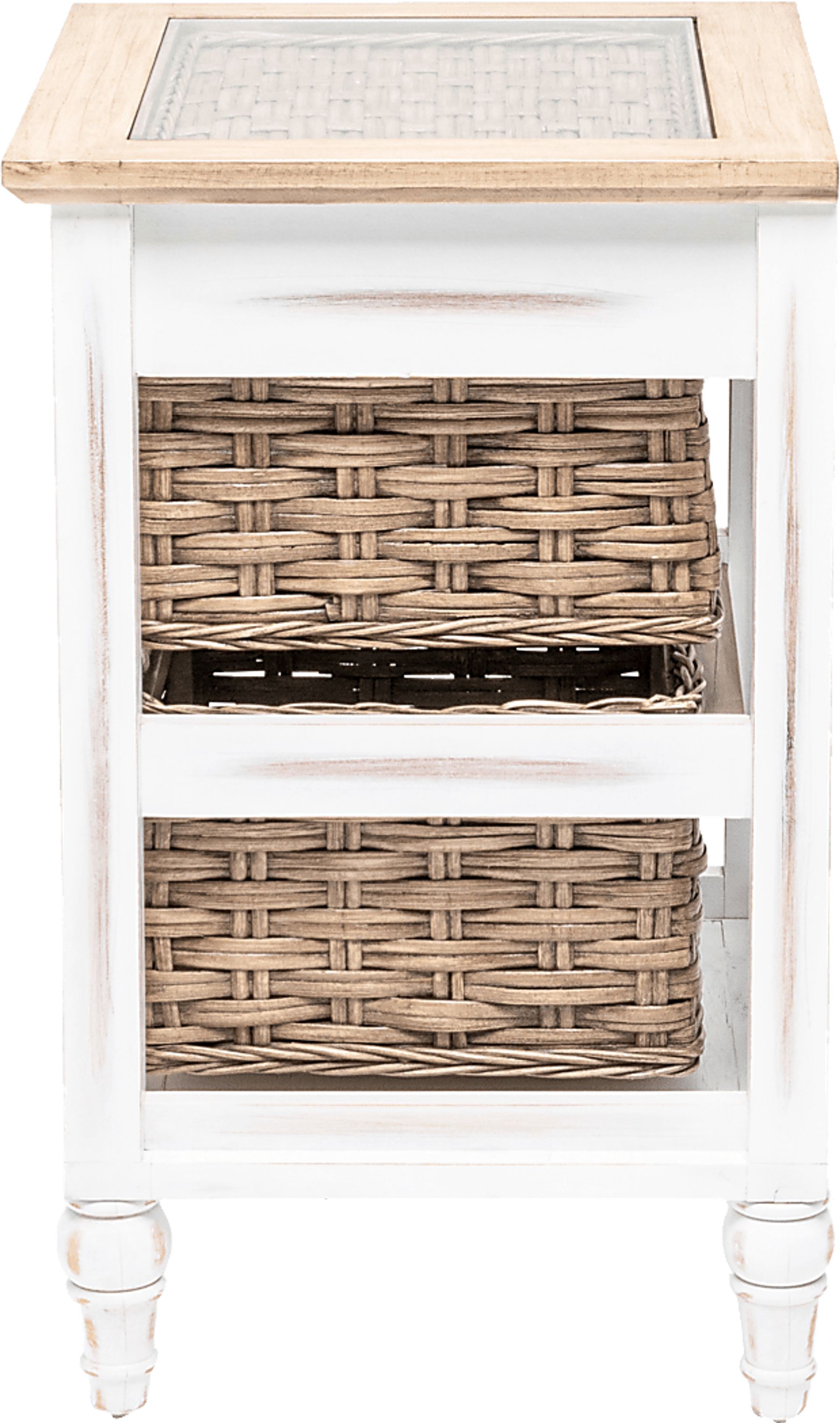 Melkre White 2 Basket Storage Cabinet - Image 3