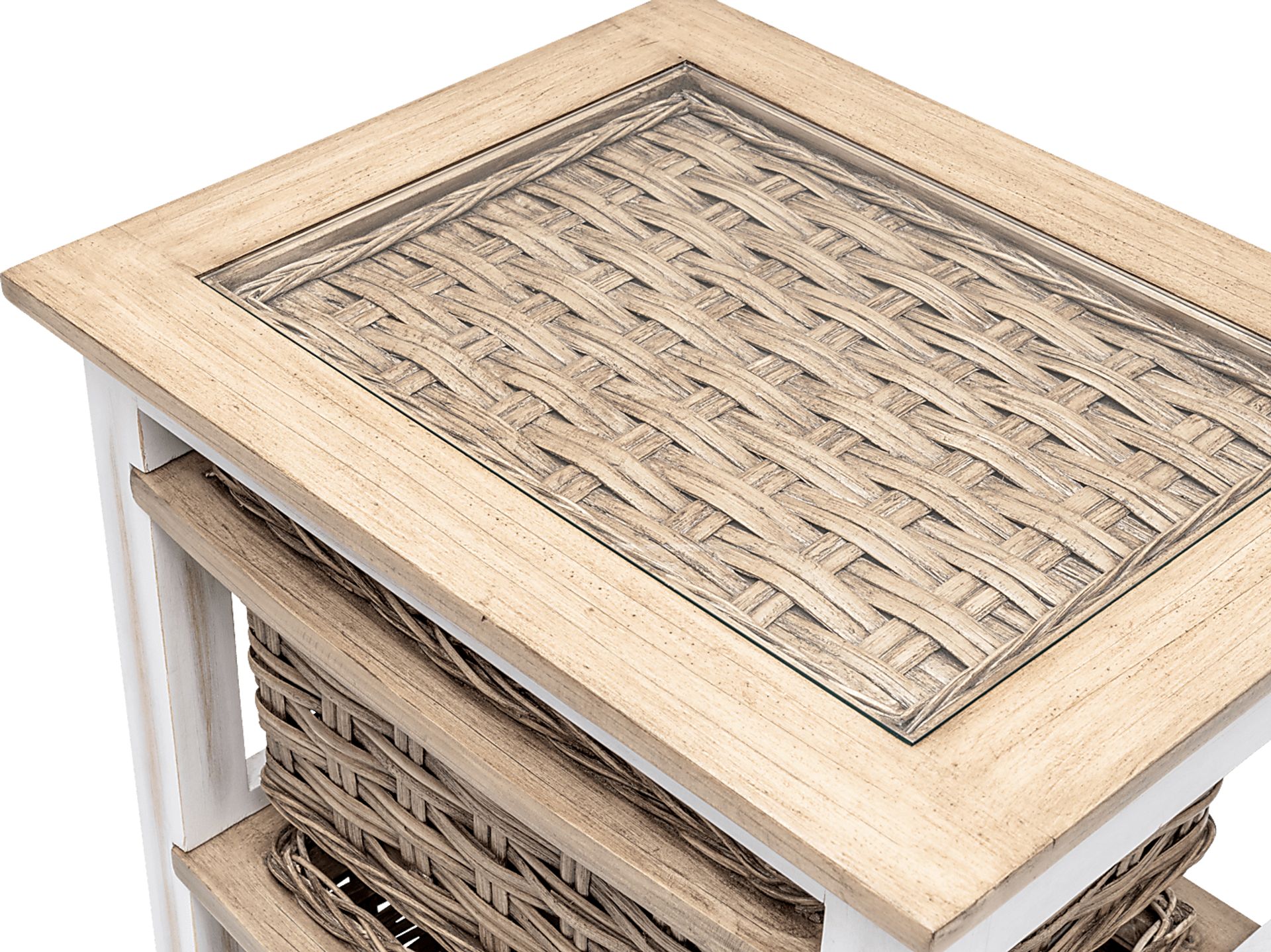 Melkre White 2 Basket Storage Cabinet - Image 5