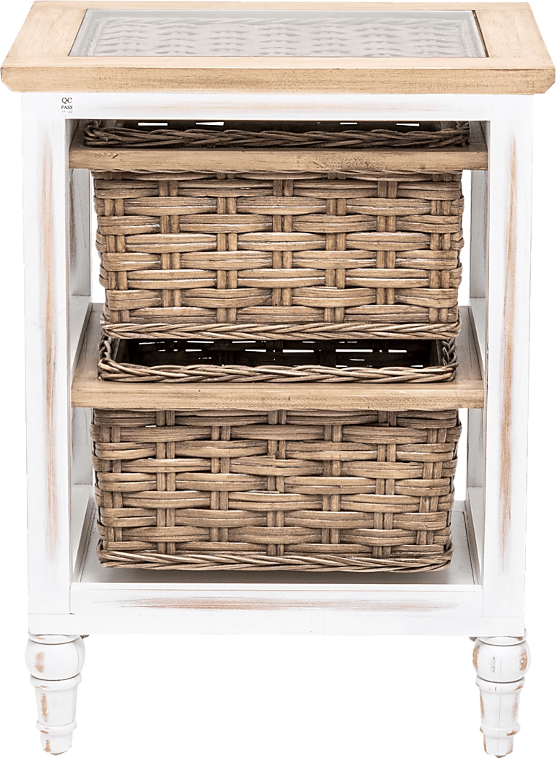 Melkre White 2 Basket Storage Cabinet - Image 7