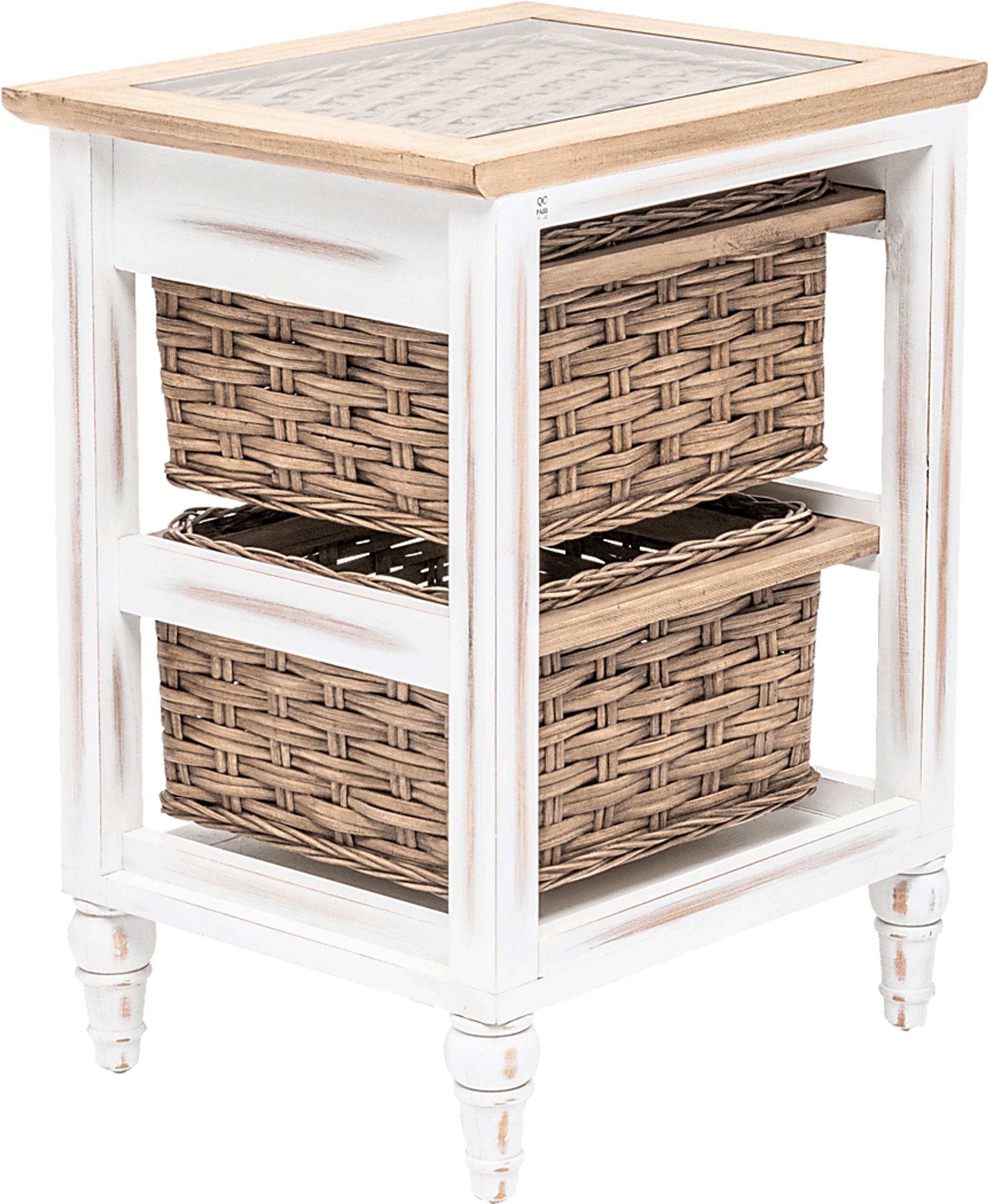 Melkre White 2 Basket Storage Cabinet - Image 1