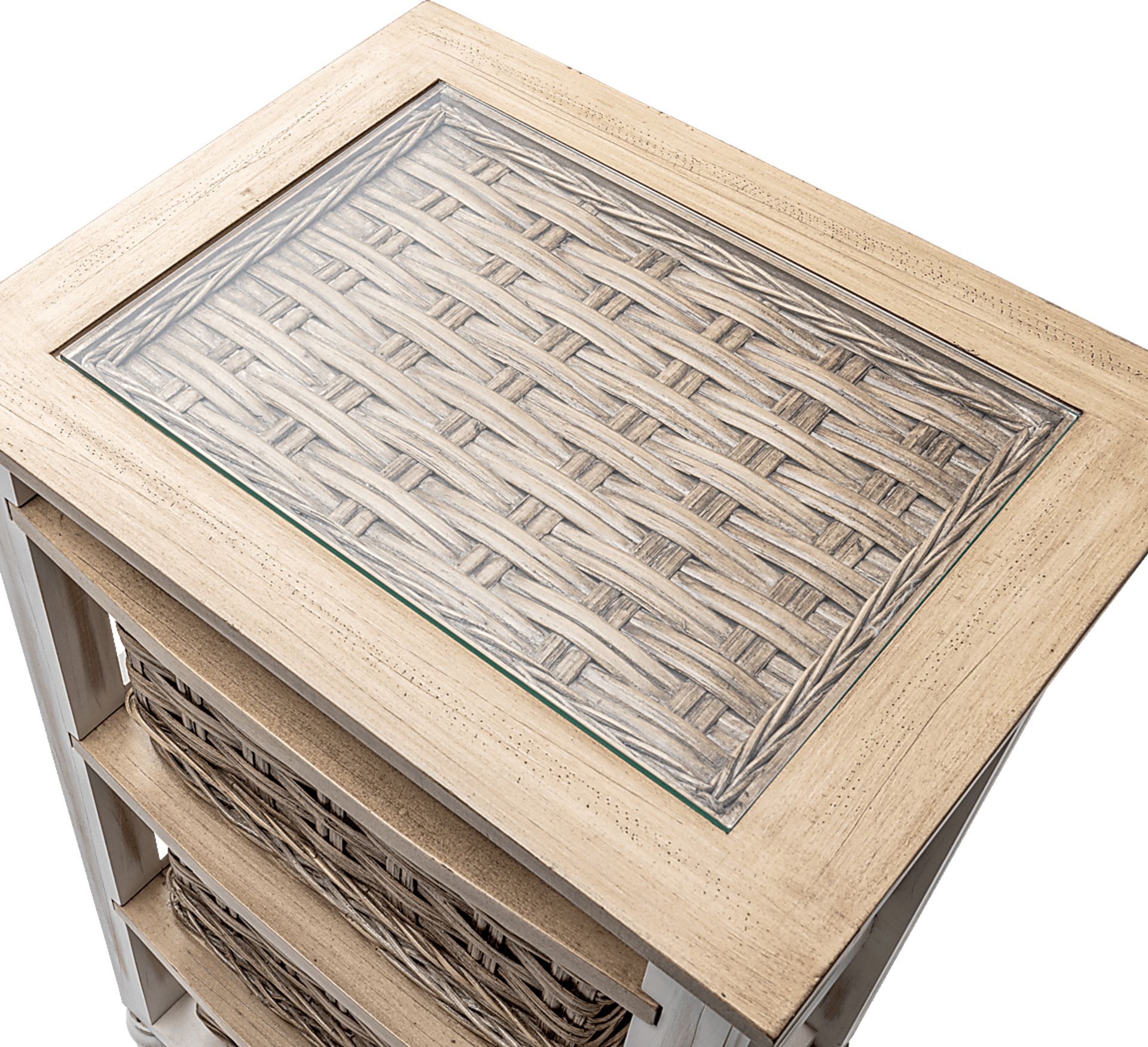 Melkre White 3 Basket Storage Cabinet - Image 3