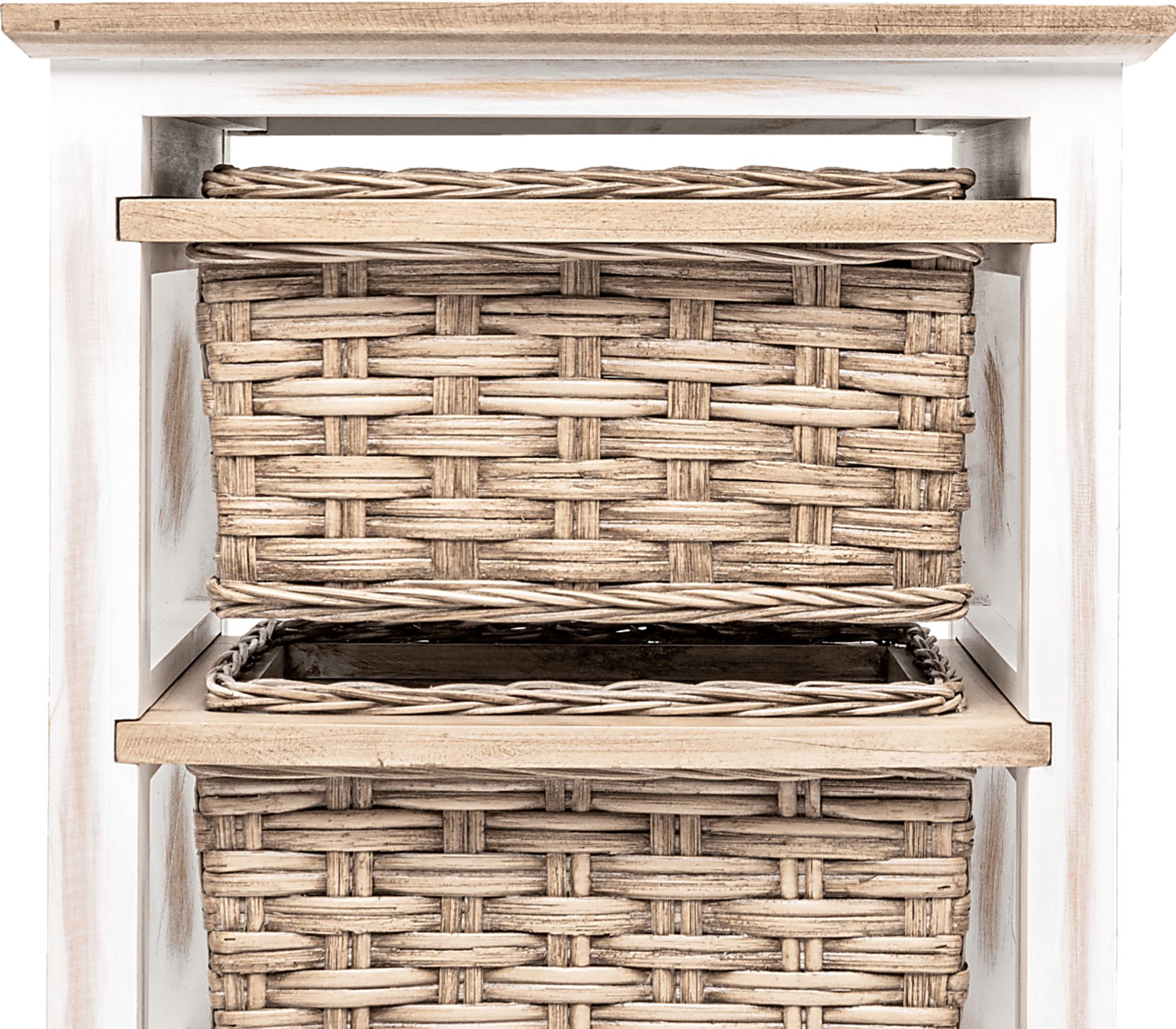 Melkre White 3 Basket Storage Cabinet - Image 4