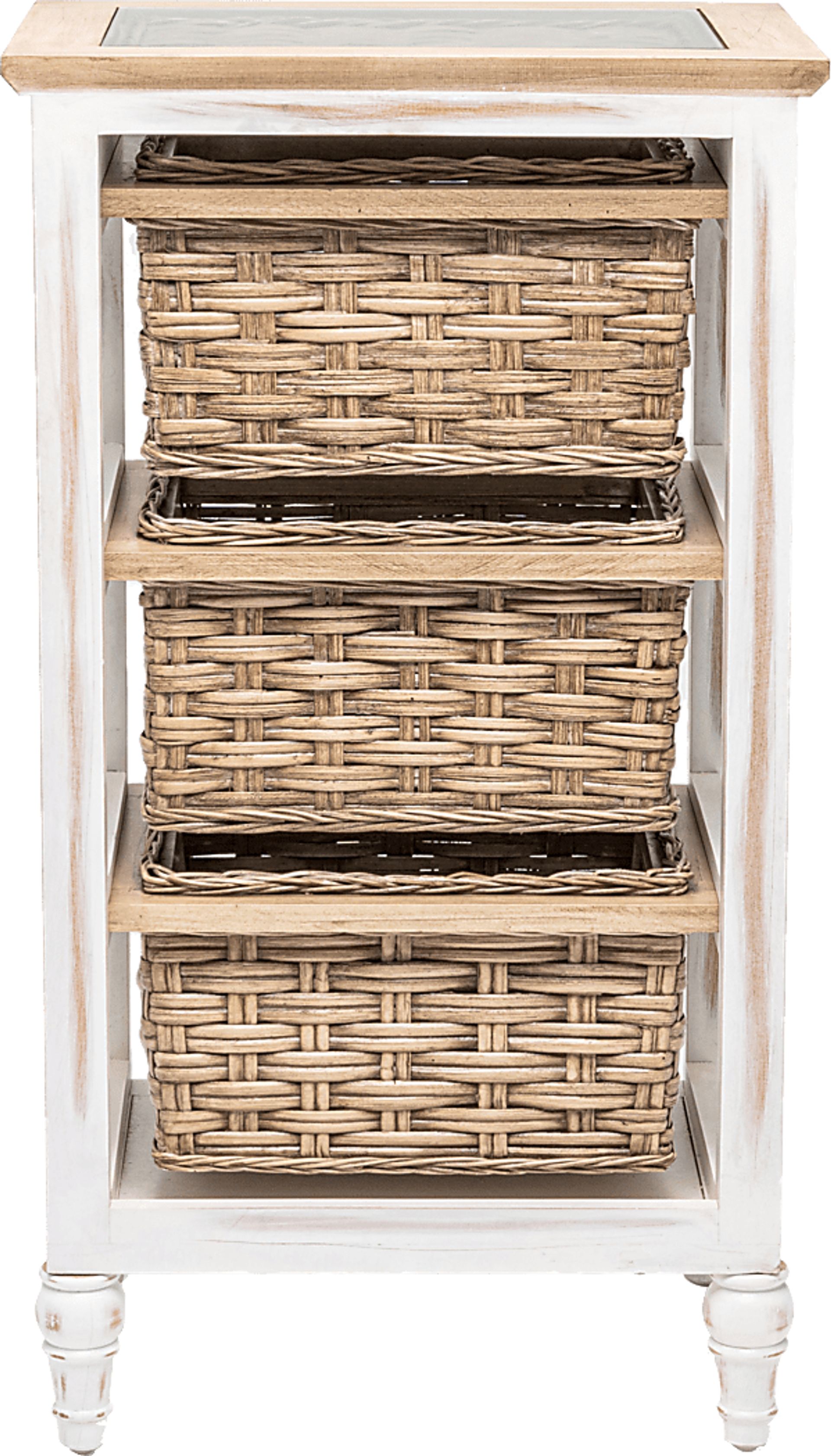 Melkre White 3 Basket Storage Cabinet - Image 5