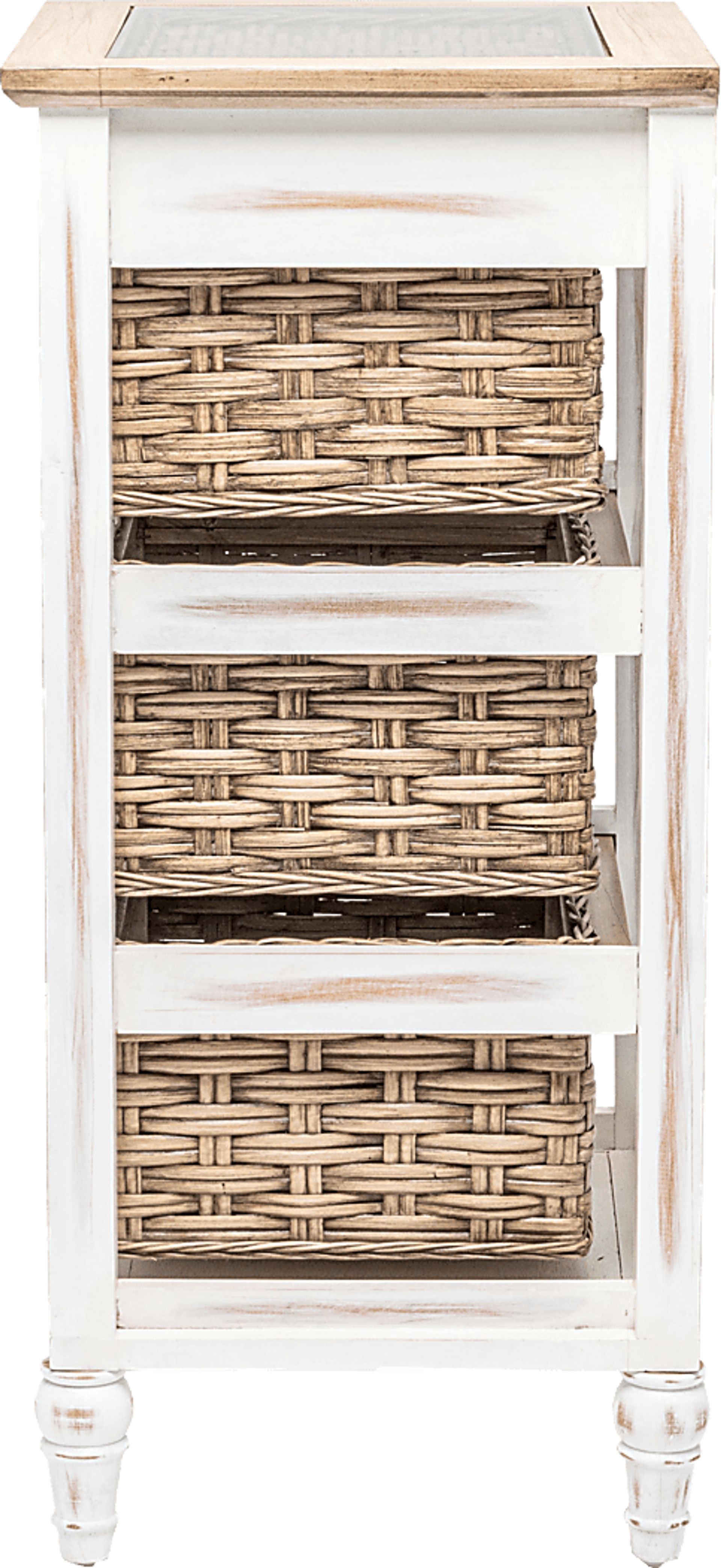 Melkre White 3 Basket Storage Cabinet - Image 7