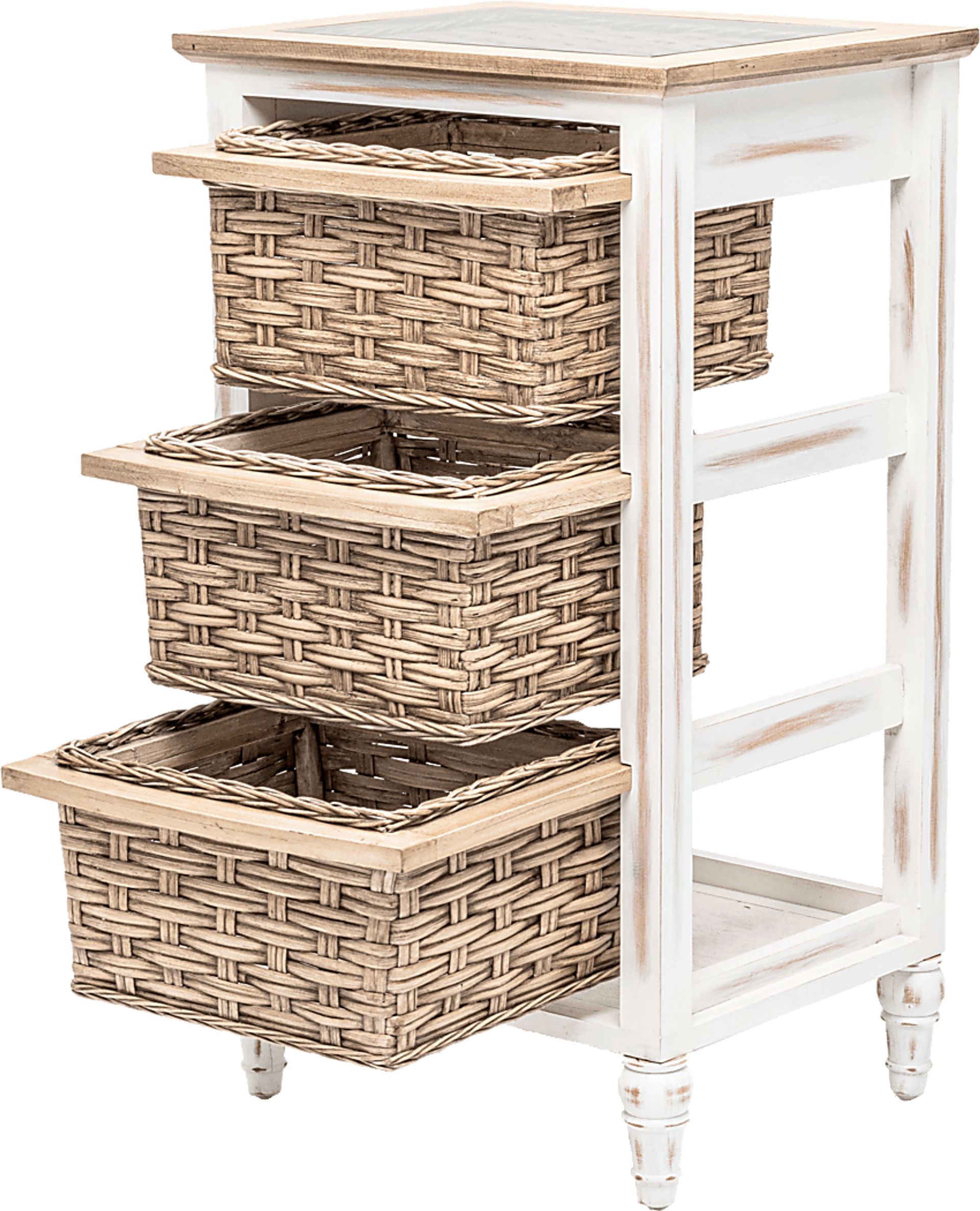 Melkre White 3 Basket Storage Cabinet - Image 8