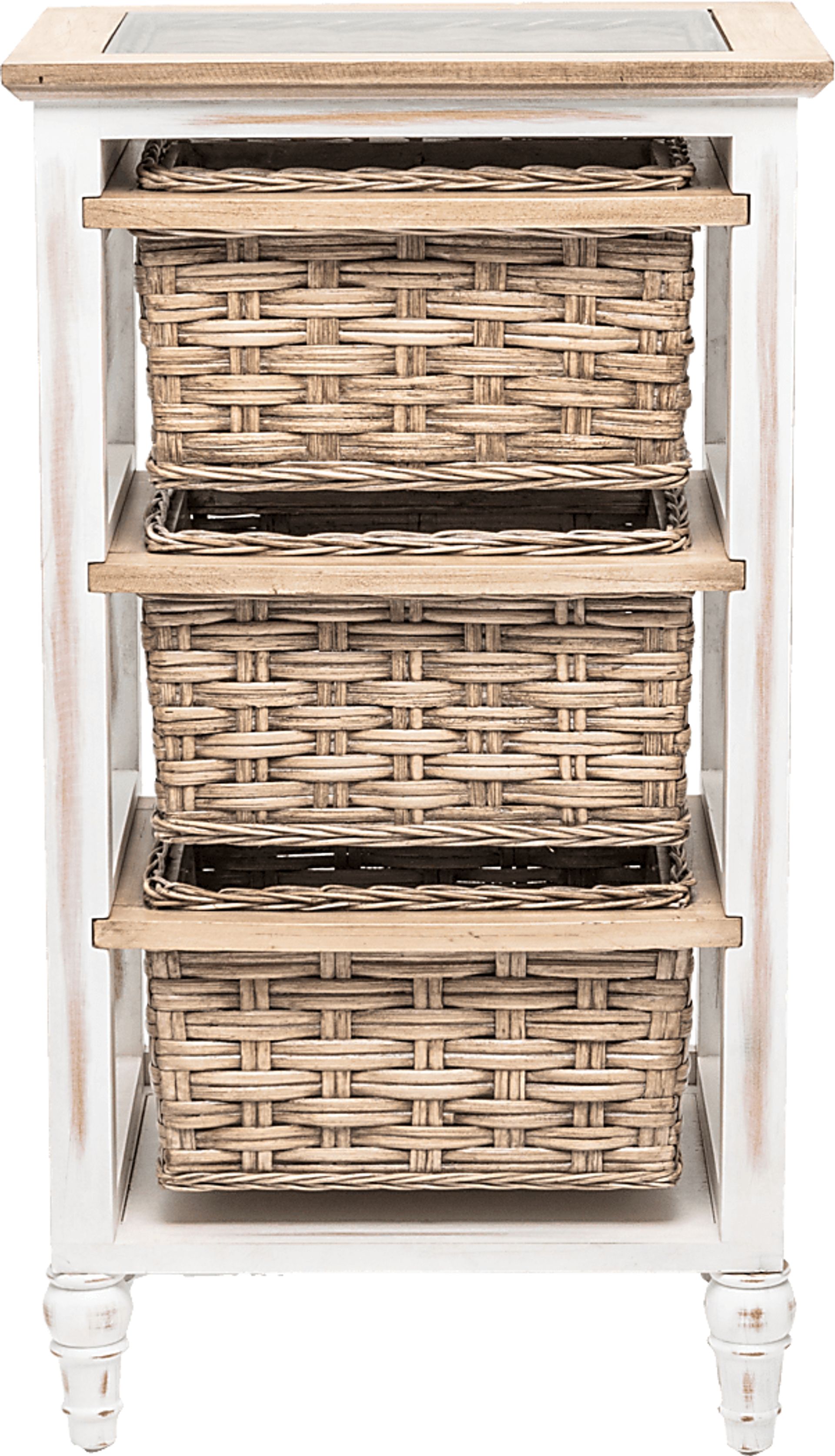 Melkre White 3 Basket Storage Cabinet - Image 9