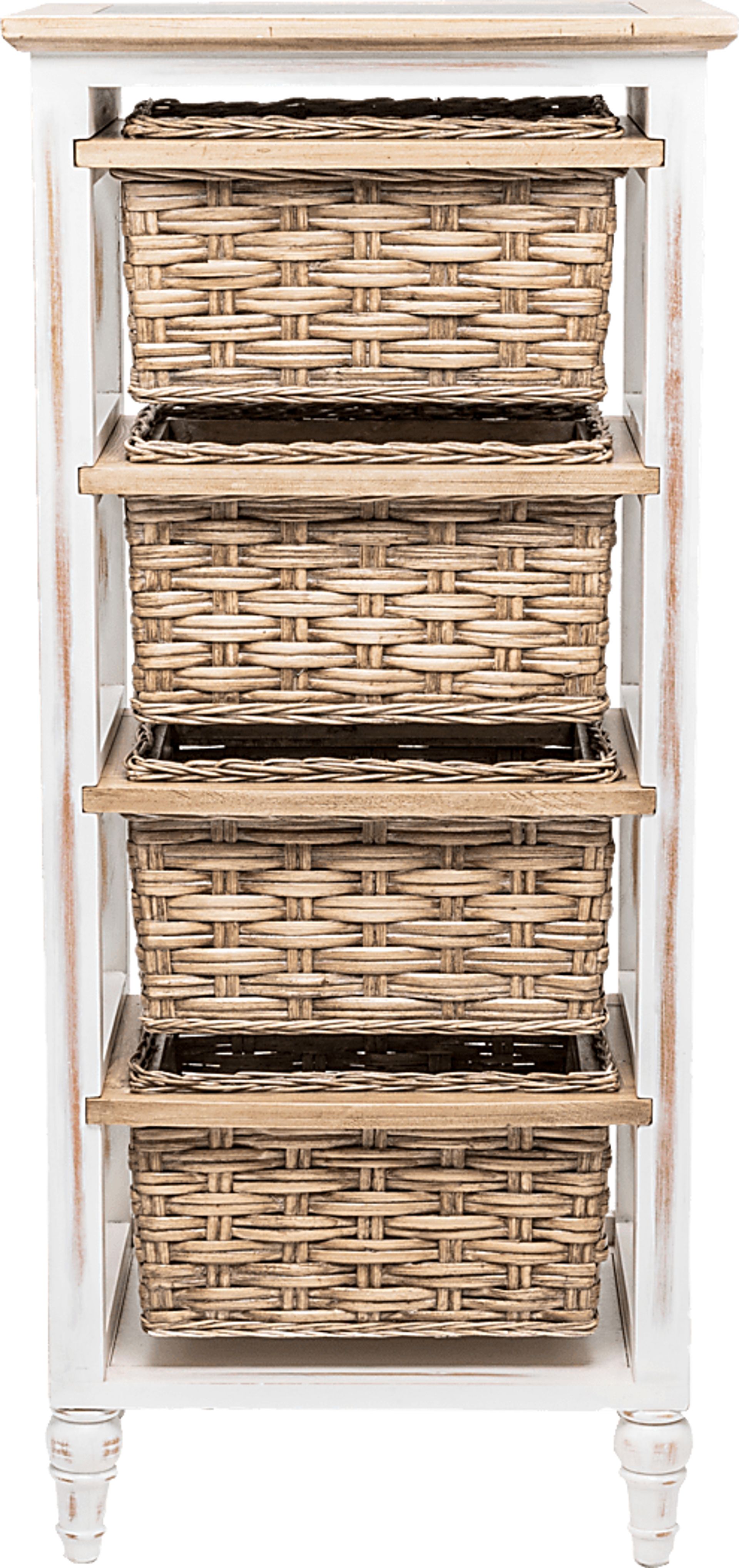 Melkre White 4 Basket Storage Cabinet - Image 4