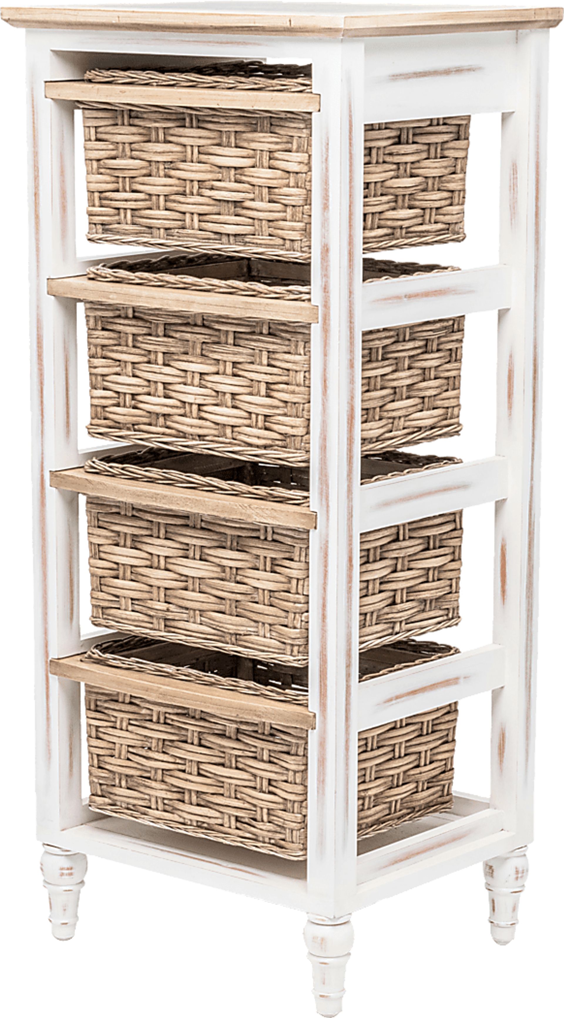Melkre White 4 Basket Storage Cabinet - Image 1