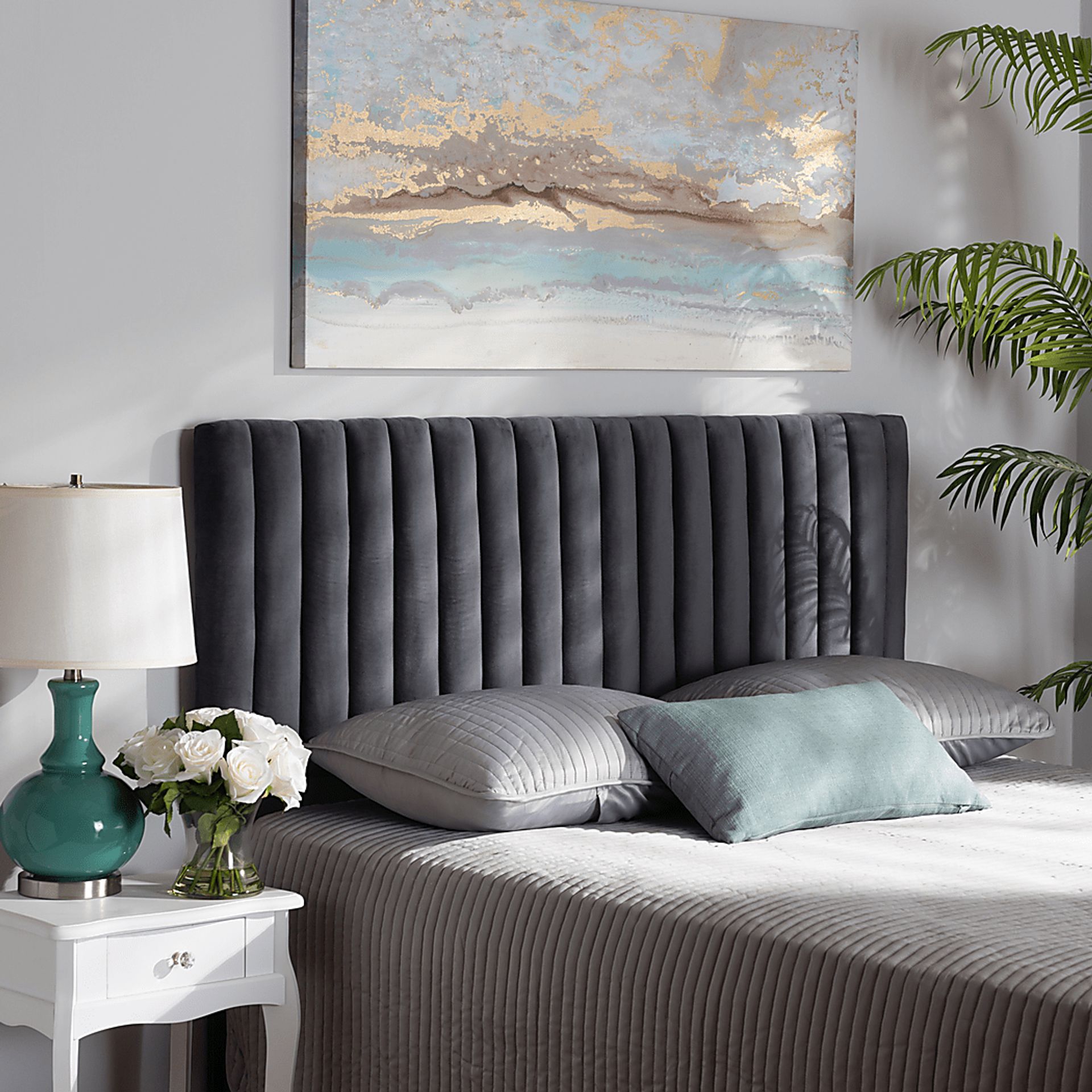 Mellany Gray King Headboard - Image 4