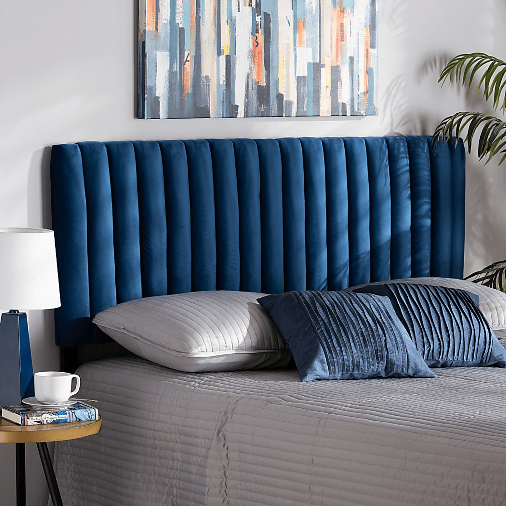 Mellany Navy Full Headboard - Image 4