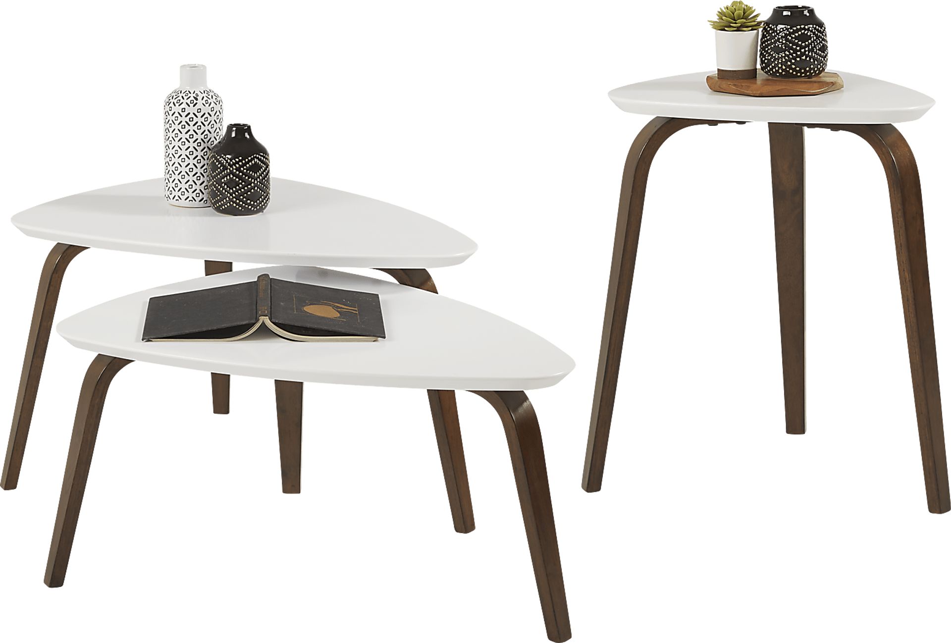 Melodina White 2 Pc Occasional Table Set - Image 1