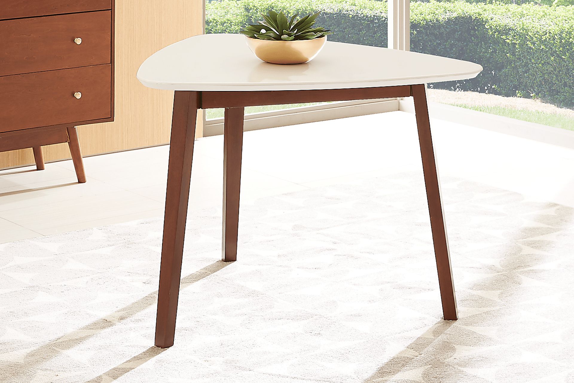 Melodina White 4 Pc Dining Room with Yellow Chairs - Image 3