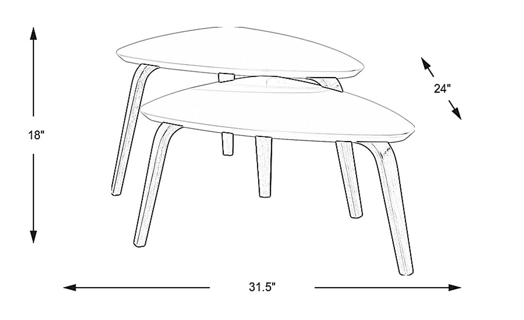 Melodina White 2 Pc Nesting Cocktail Table