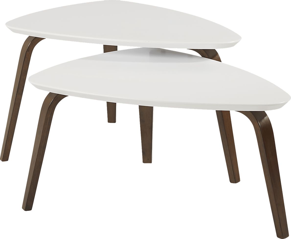 Melodina White Colors,White 2 Pc Nesting Cocktail Table Rooms To Go