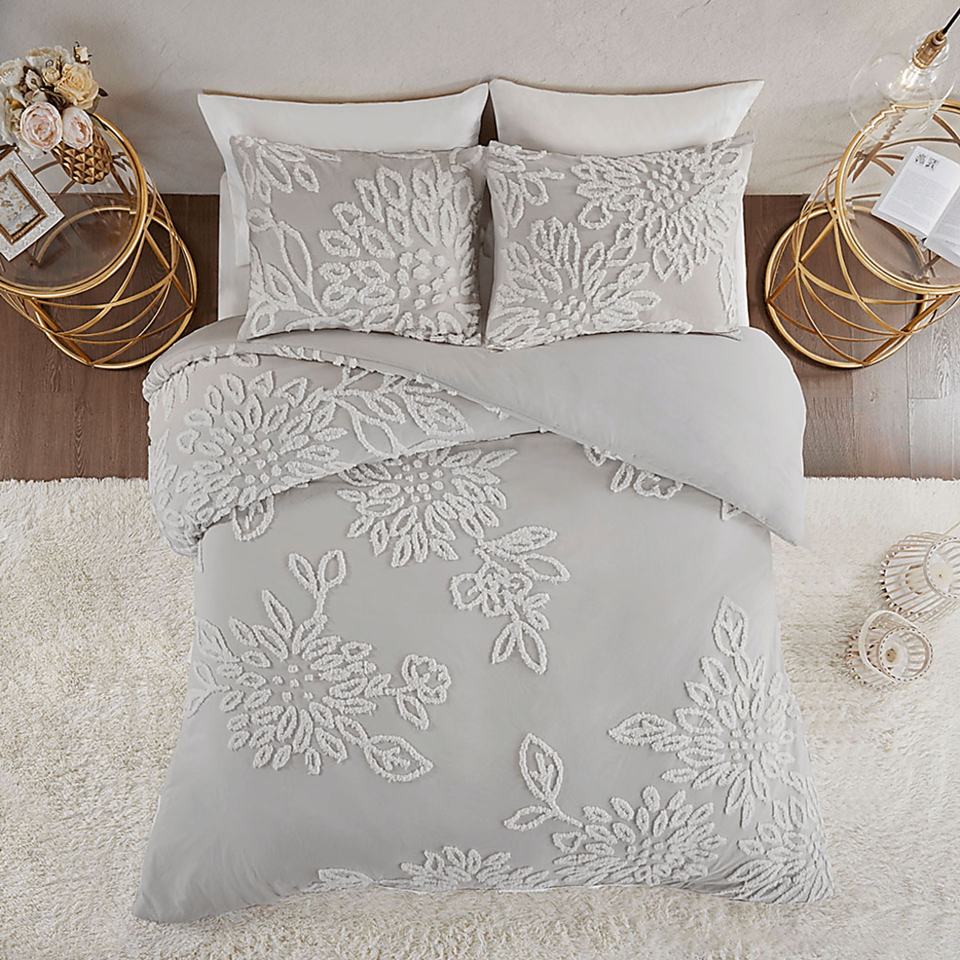 Melpomene Gray 3 Pc Full/Queen Duvet Set - Image 3