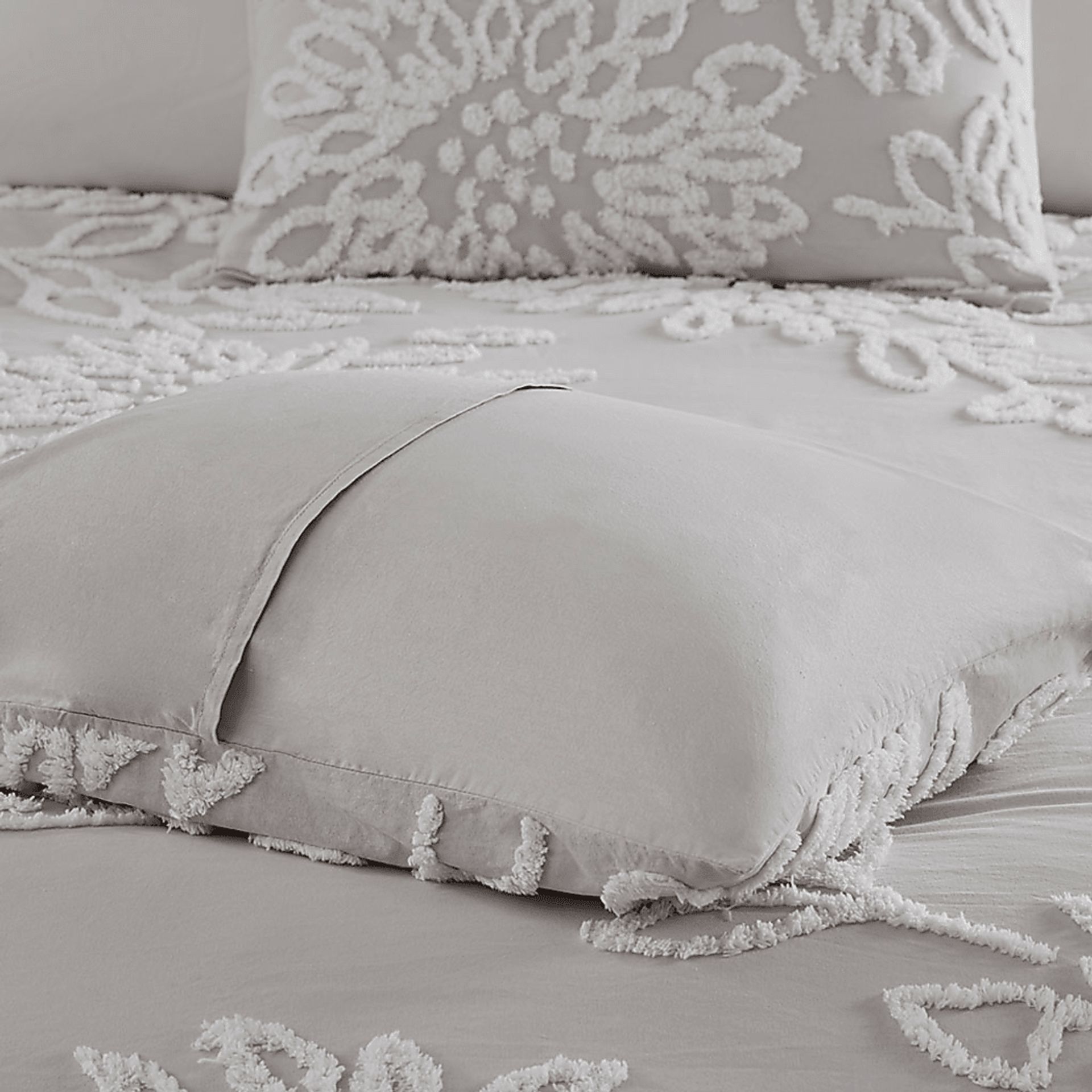 Melpomene Gray 3 Pc Full/Queen Duvet Set - Image 7