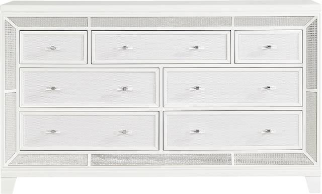 Melrose White 7 Pc King Upholstered Bedroom - Thumbnail - Image 4
