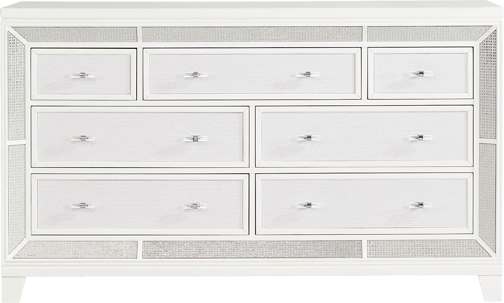Melrose White 5 Pc Queen Upholstered Bedroom - Image 4