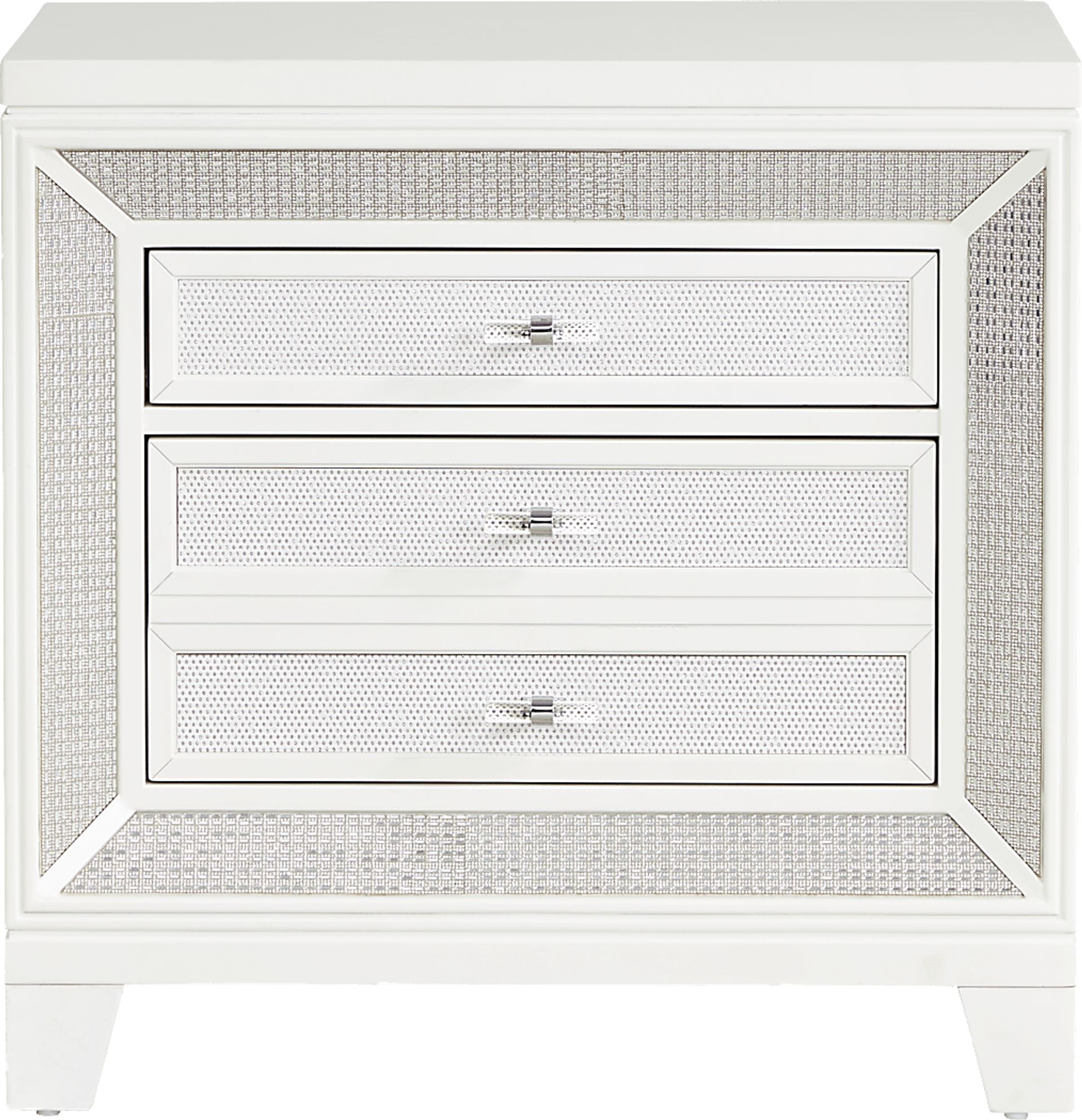 Melrose White 7 Pc King Upholstered Bedroom - Image 7