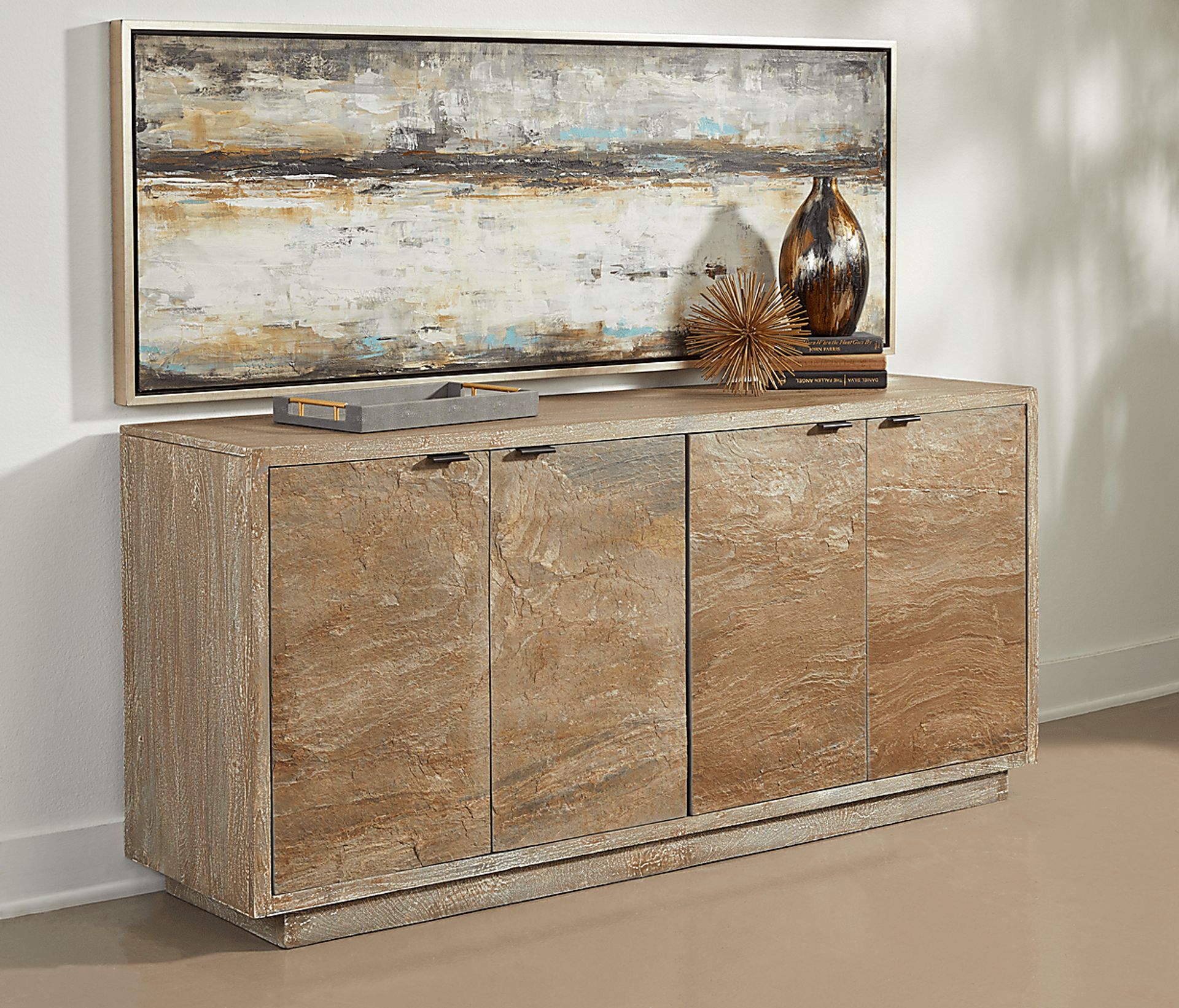 Melstone Brown Dark Wood Credenza | Rooms to Go