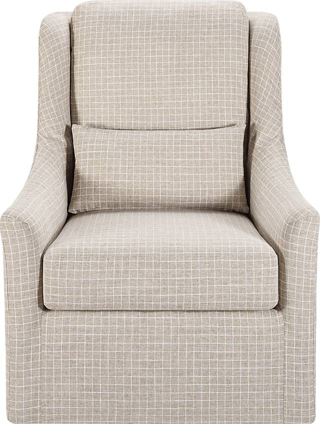Melugo Beige Swivel Accent Chair - Thumbnail - Image 2