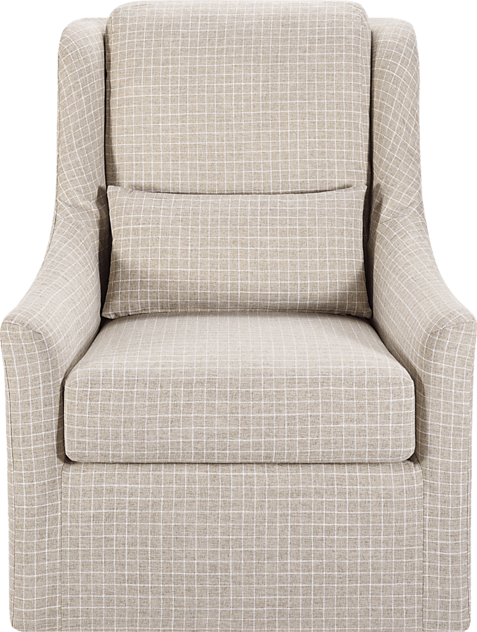 Melugo Beige Swivel Accent Chair - Image 2