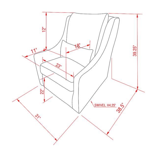 Melugo Beige Swivel Accent Chair - Thumbnail - Image 3