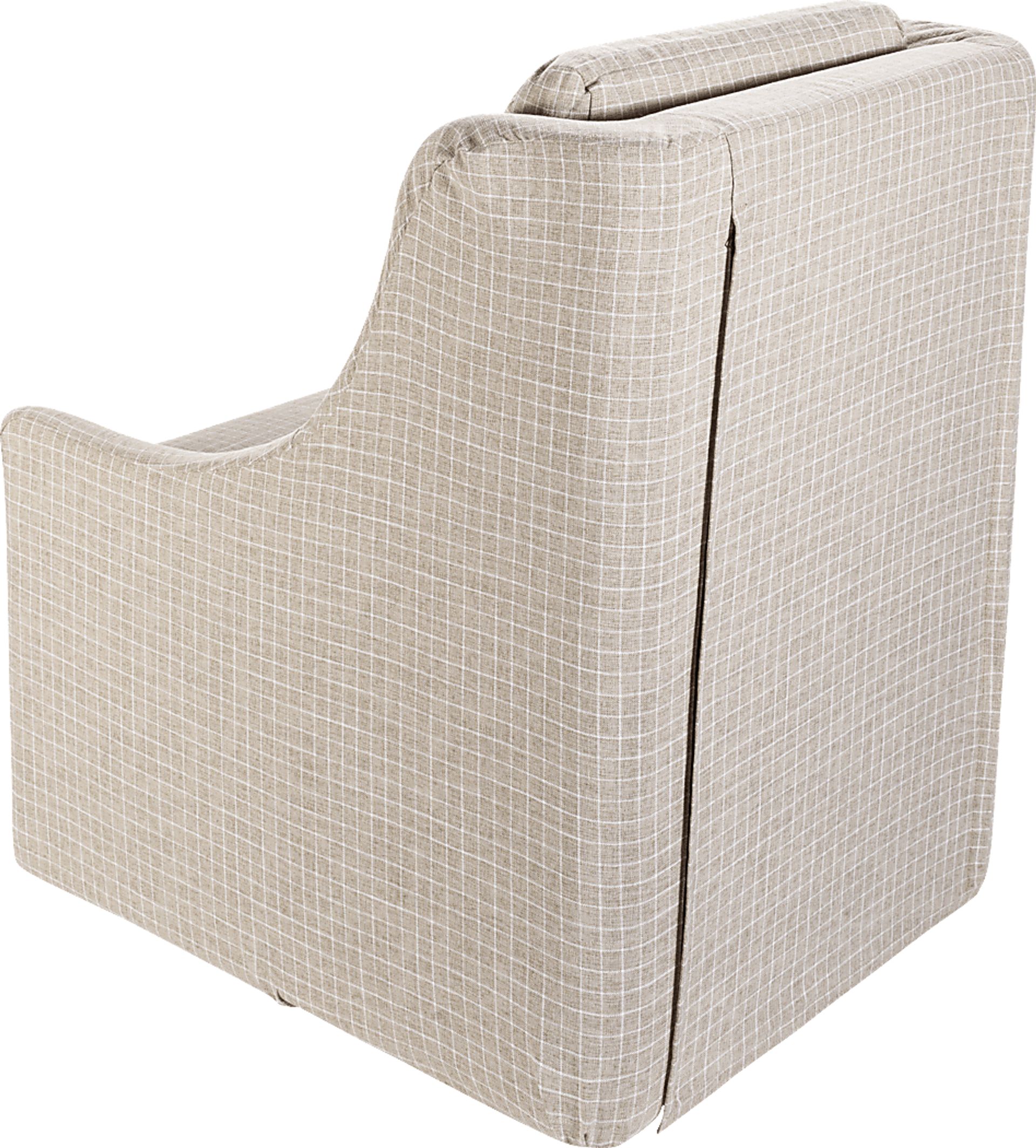 Melugo Beige Swivel Accent Chair - Image 5