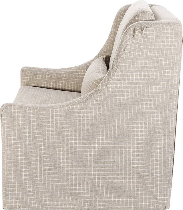 Melugo Beige Swivel Accent Chair - Thumbnail - Image 6