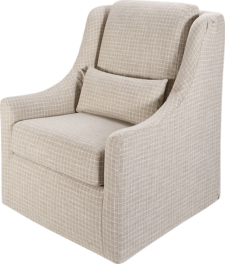 Melugo Beige Swivel Accent Chair