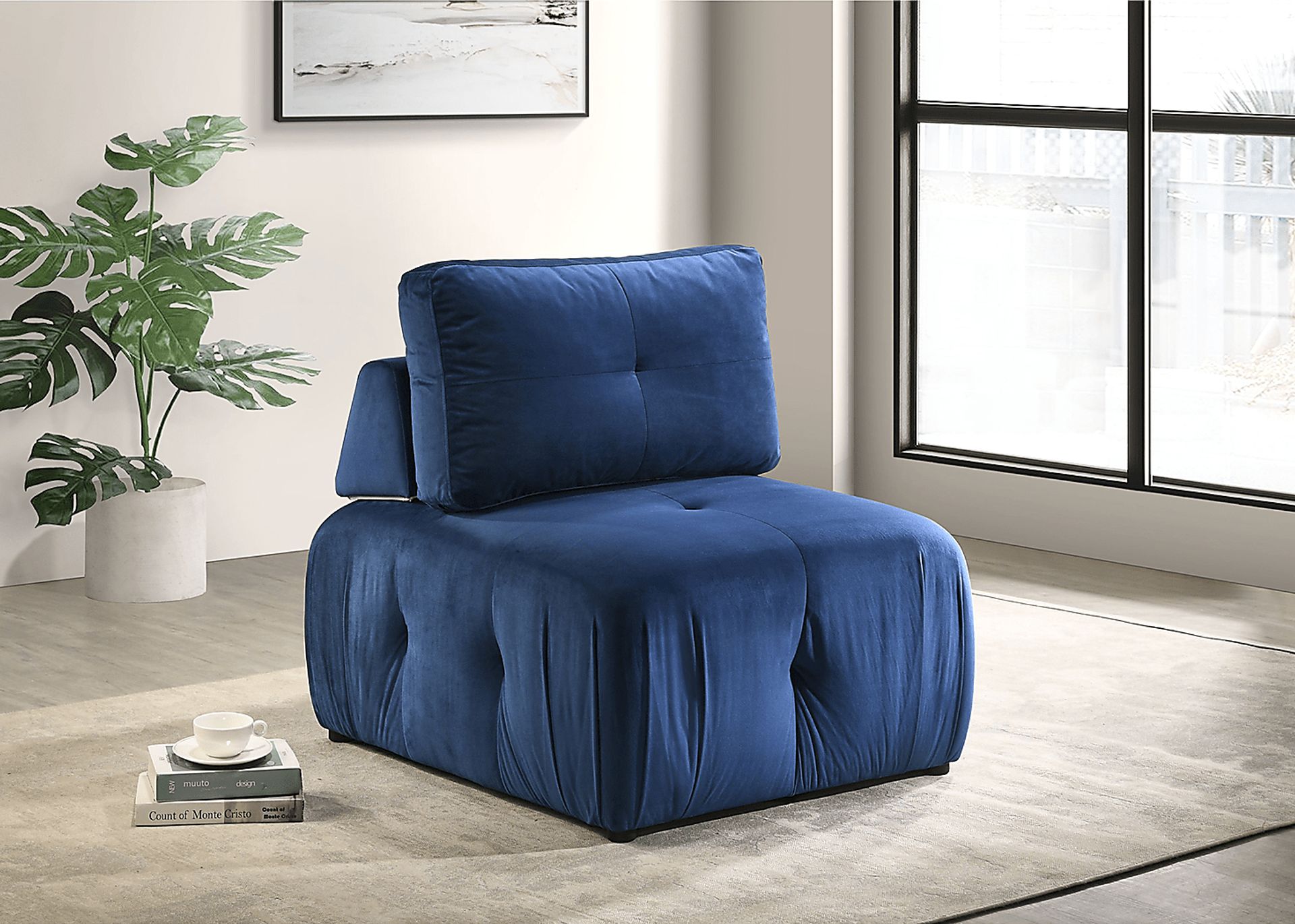 Menna Blue Accent Chair - Image 2