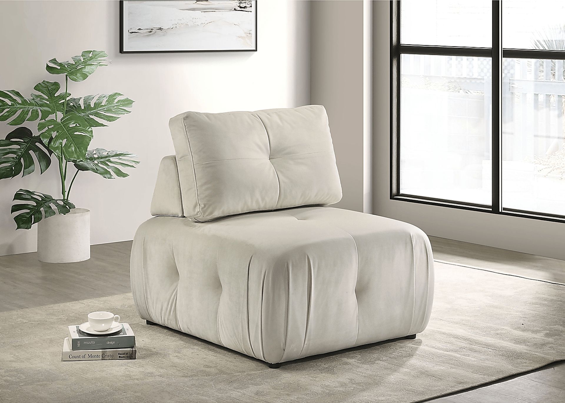 Menna Cream Accent Chair - Image 2