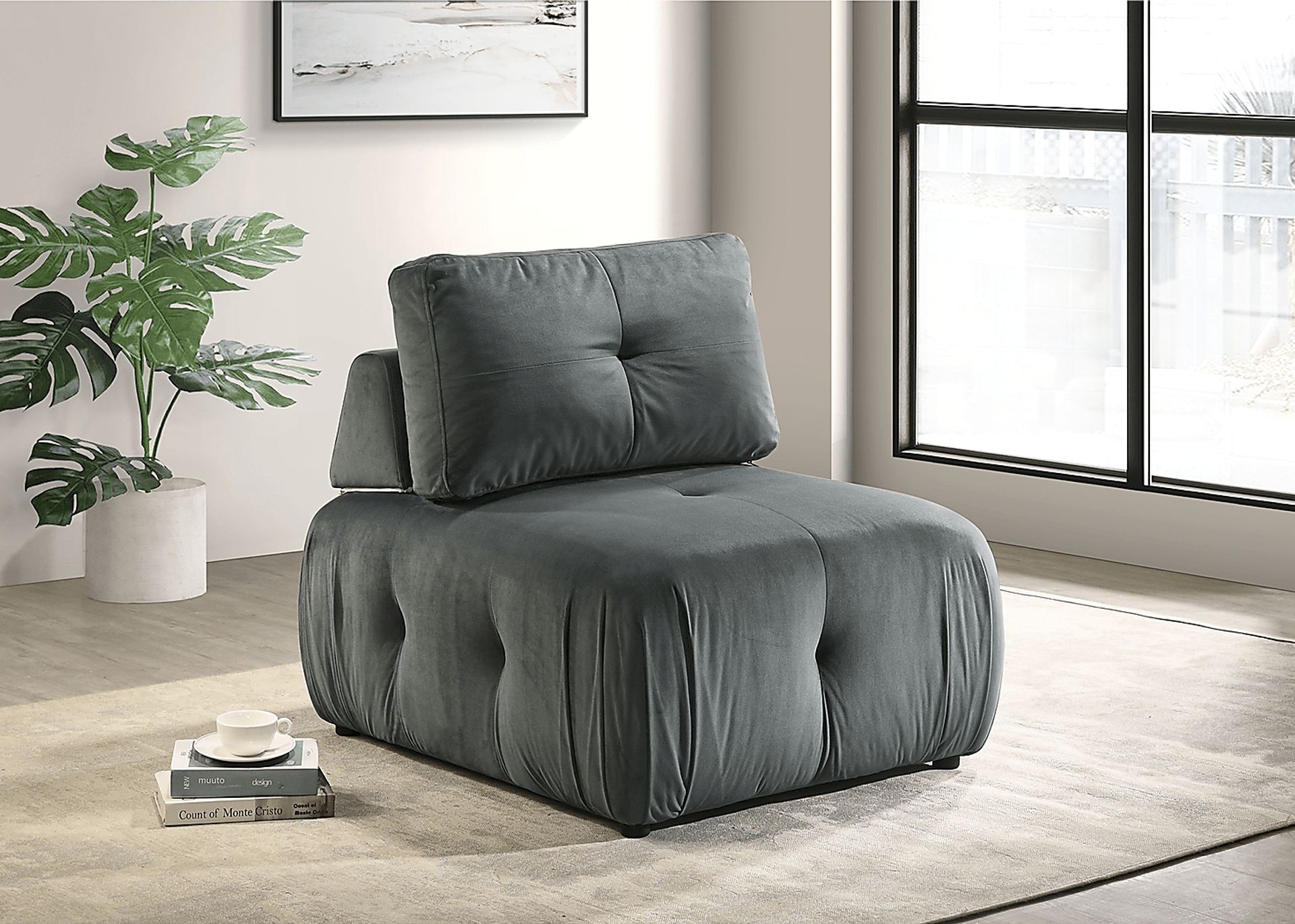 Menna Gray Accent Chair - Image 2
