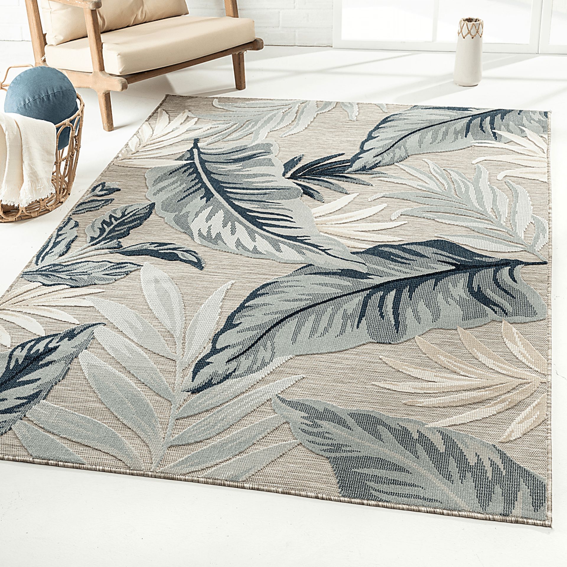 Mepini Cream 7'9 x 9'9 Indoor/Outdoor Rug - Image 9