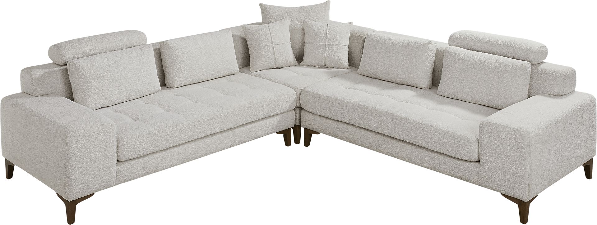 Mercer Place White 3 Pc Sectional - Image 3