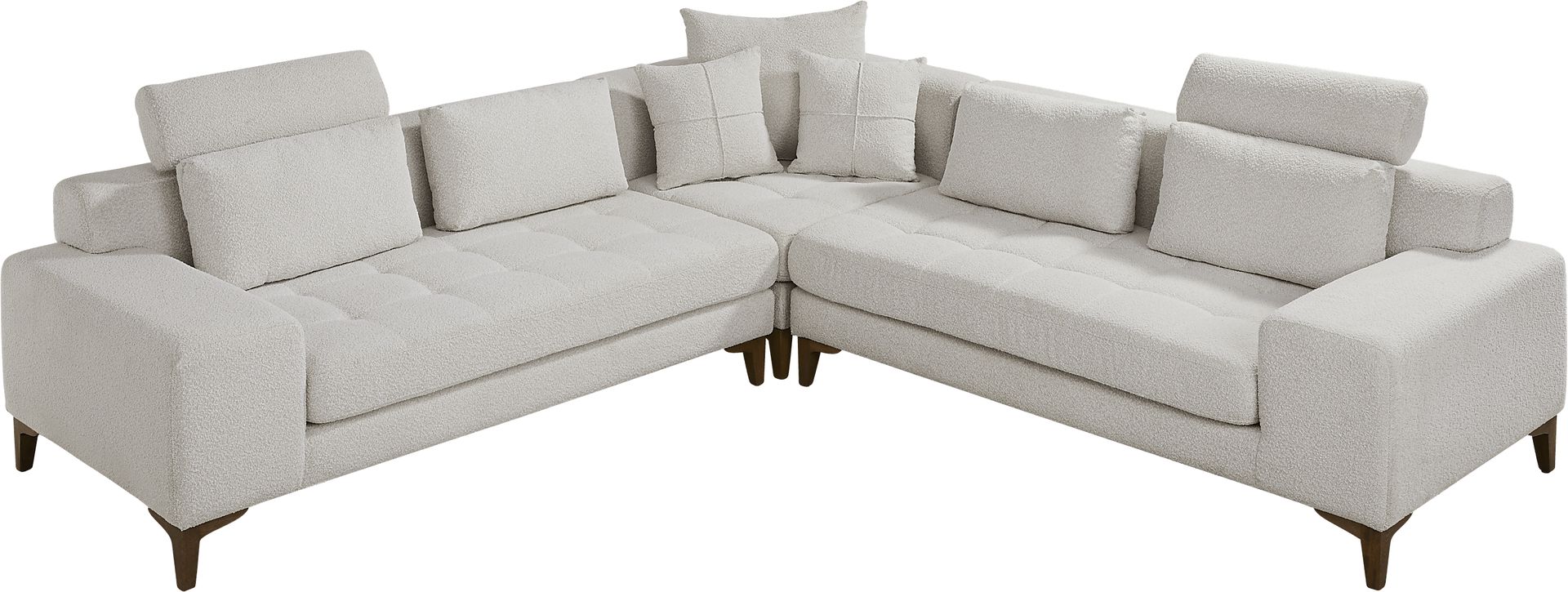 Mercer Place White 3 Pc Sectional - Image 5