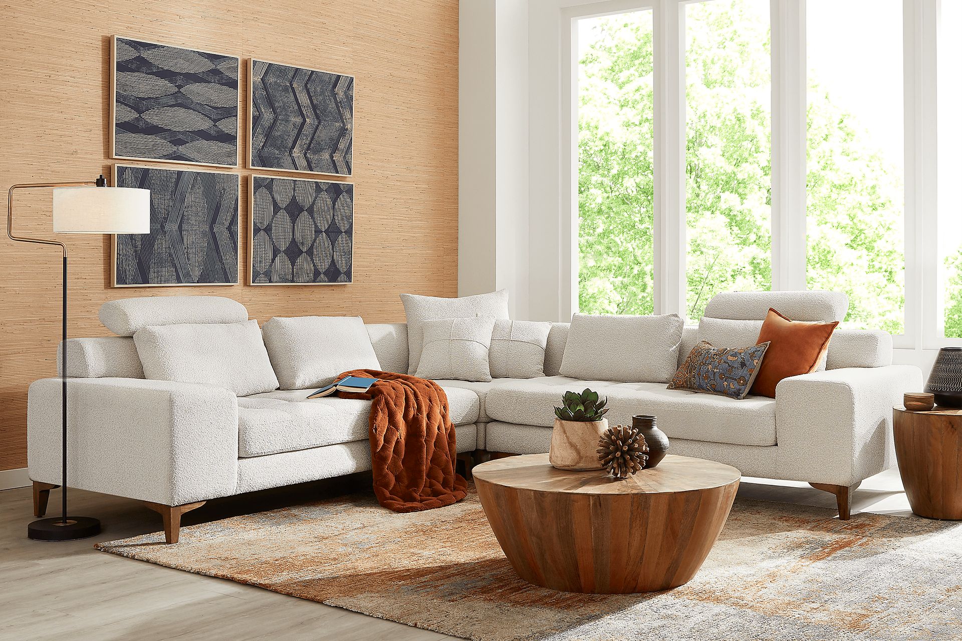 Mercer Place White 3 Pc Sectional - Image 2