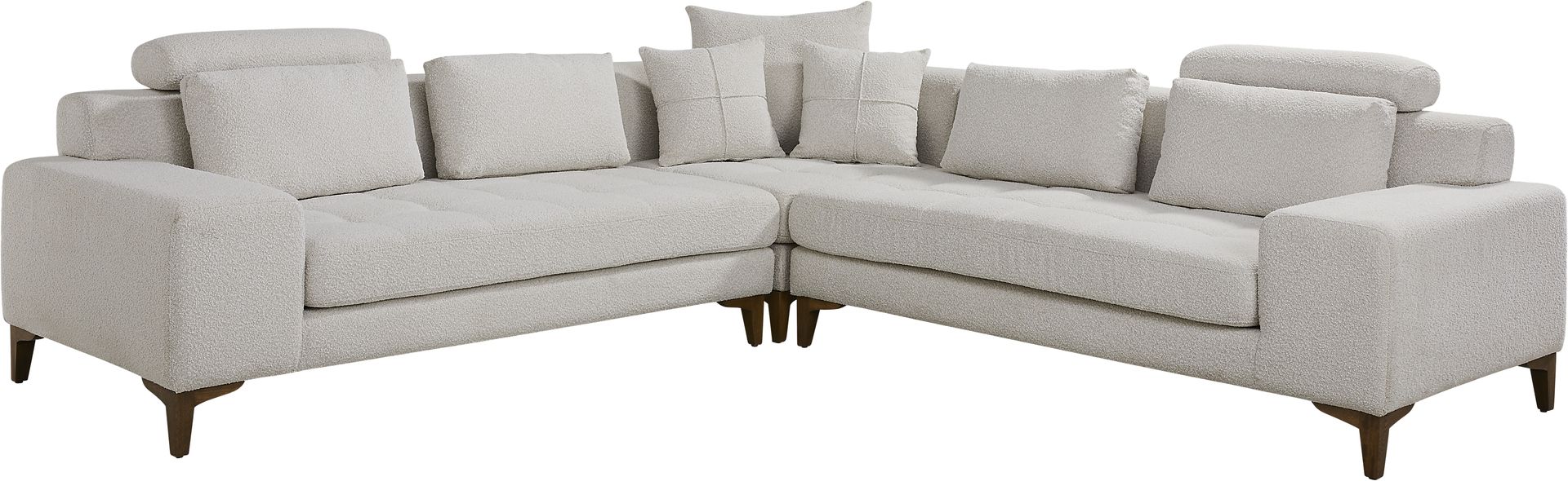Mercer Place White 3 Pc Sectional - Image 1