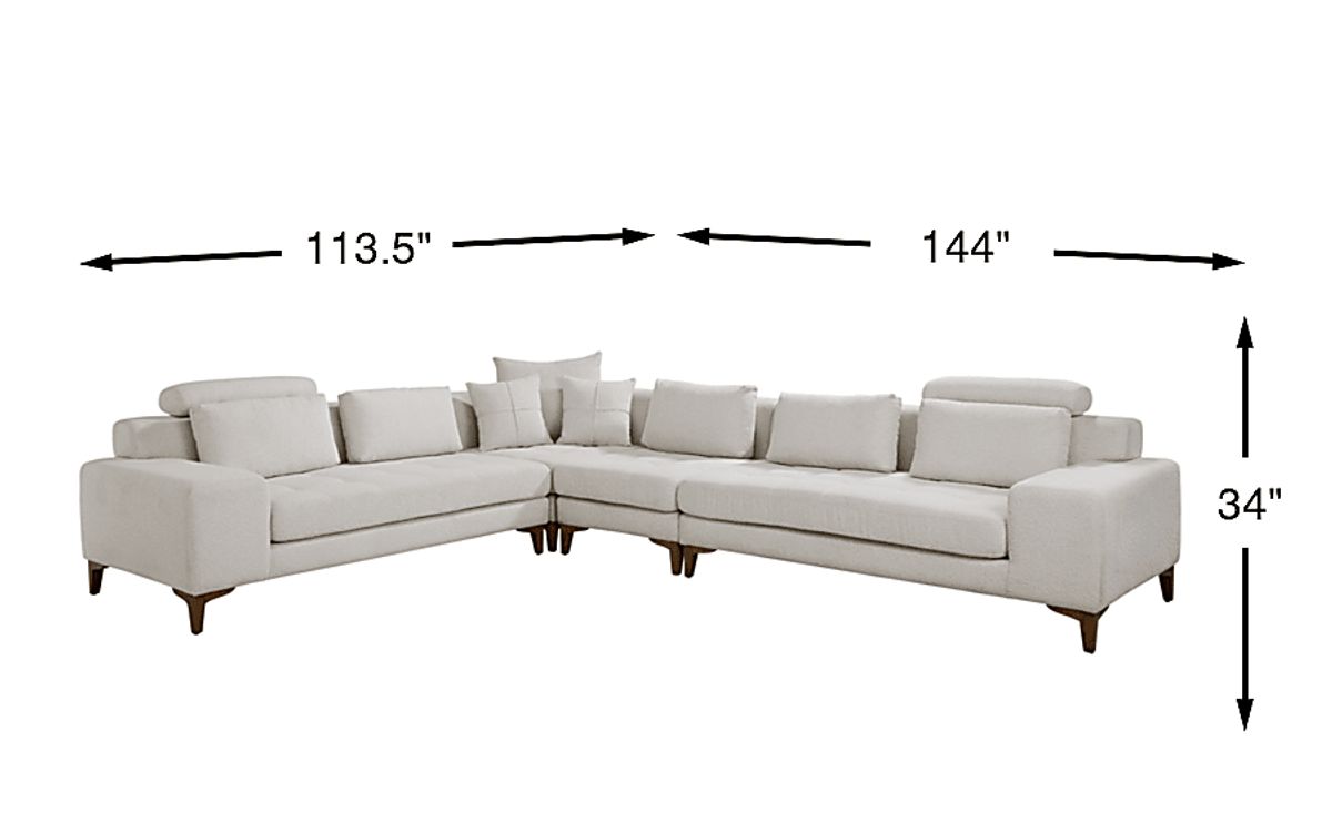 Mercer Place White Boucle,Textured Textured 4 Pc Sectional | Rooms to Go