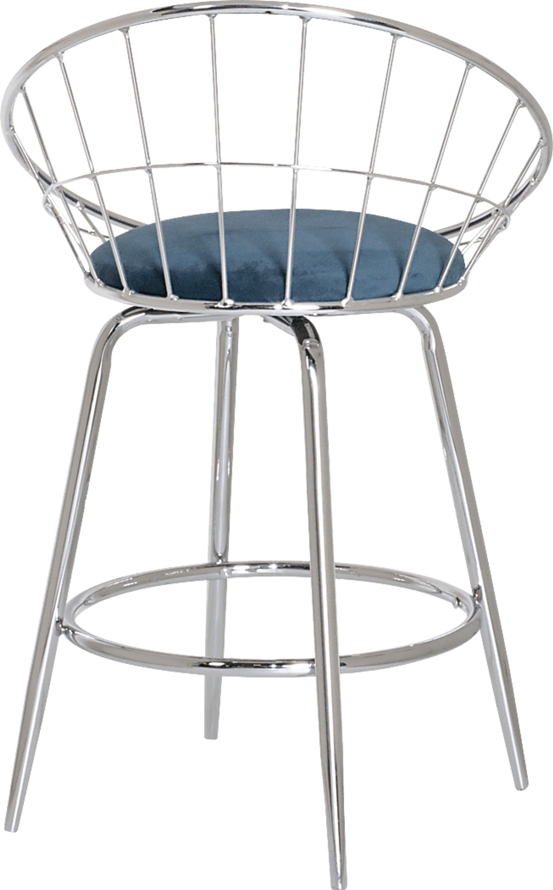 Mercia Blue Swivel Counter Height Stool - Image 2