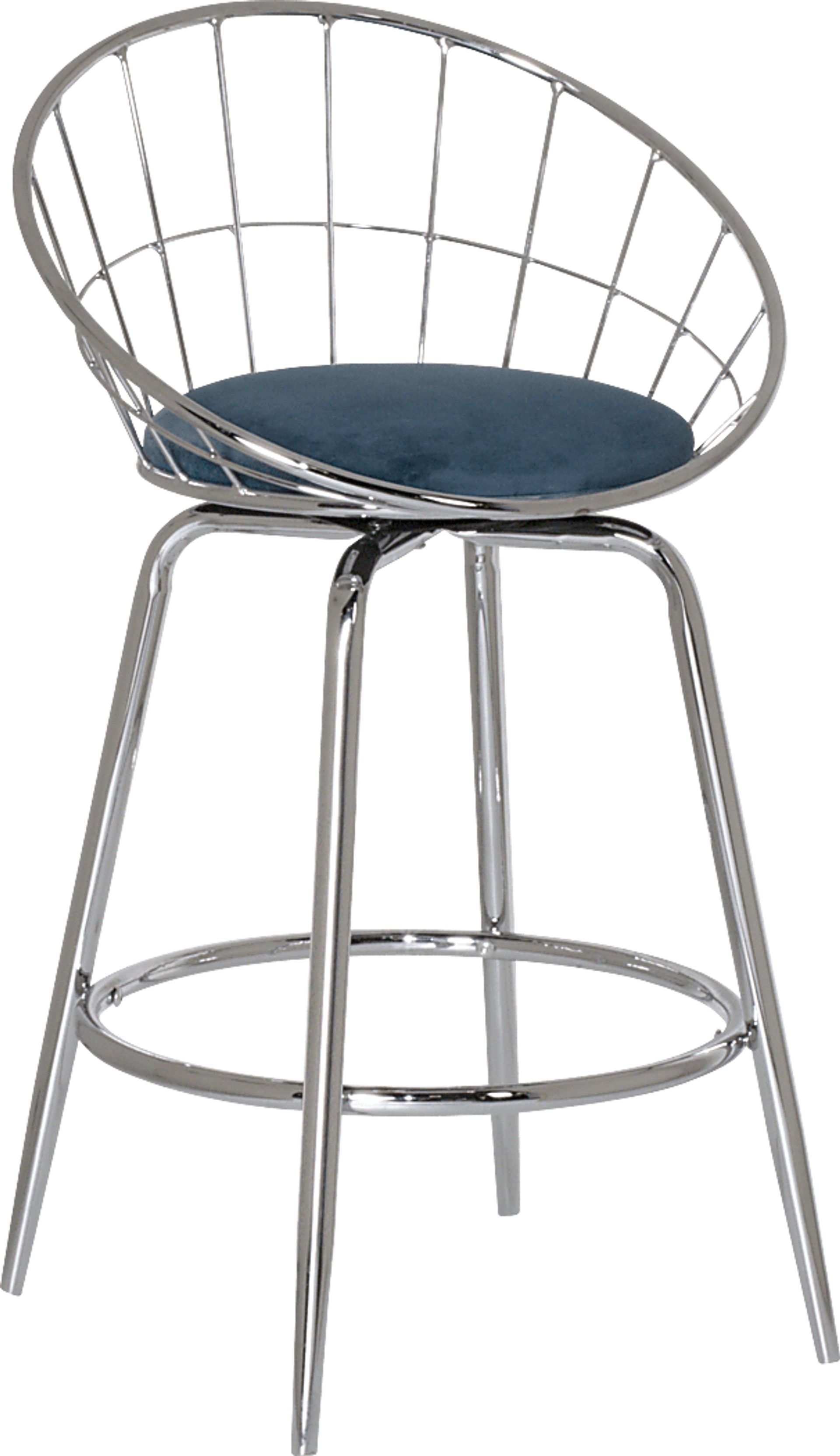 Mercia Blue Swivel Counter Height Stool - Image 1