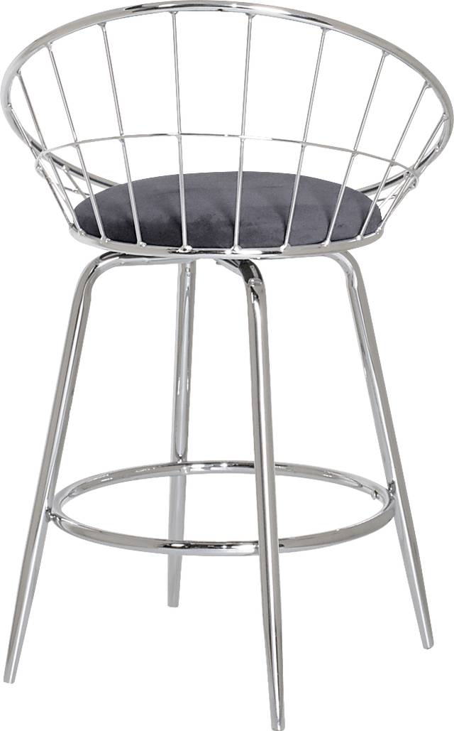 Mercia Gray Swivel Counter Height Stool - Thumbnail - Image 2