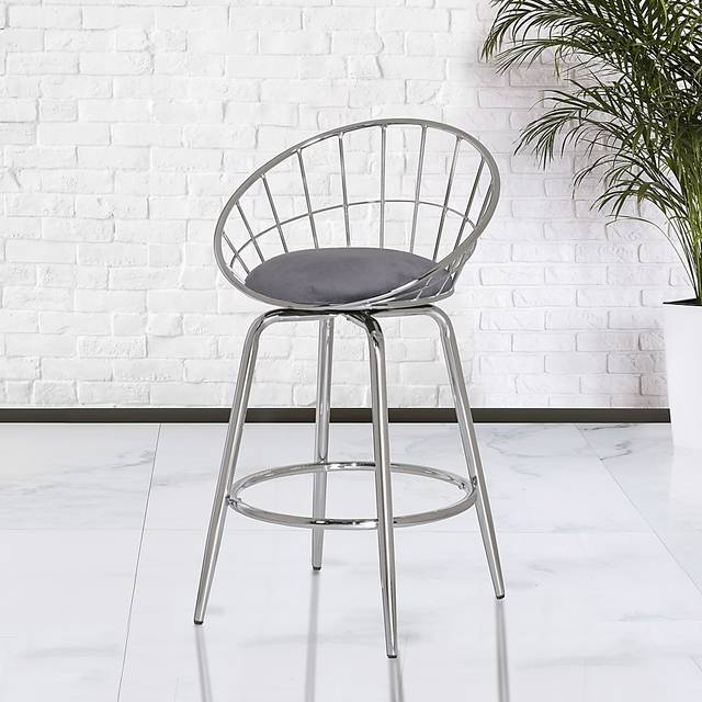 Mercia Gray Swivel Counter Height Stool - Thumbnail - Image 8