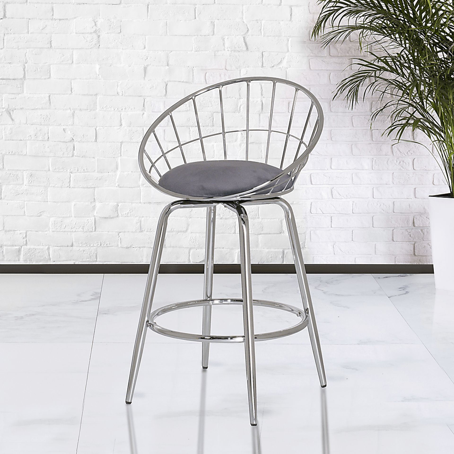 Mercia Gray Swivel Counter Height Stool - Image 8