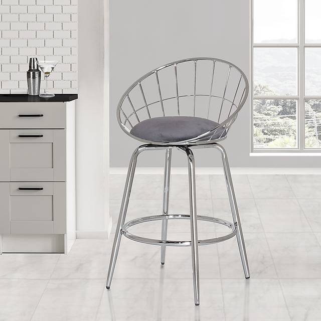 Mercia Gray Swivel Counter Height Stool - Thumbnail - Image 9