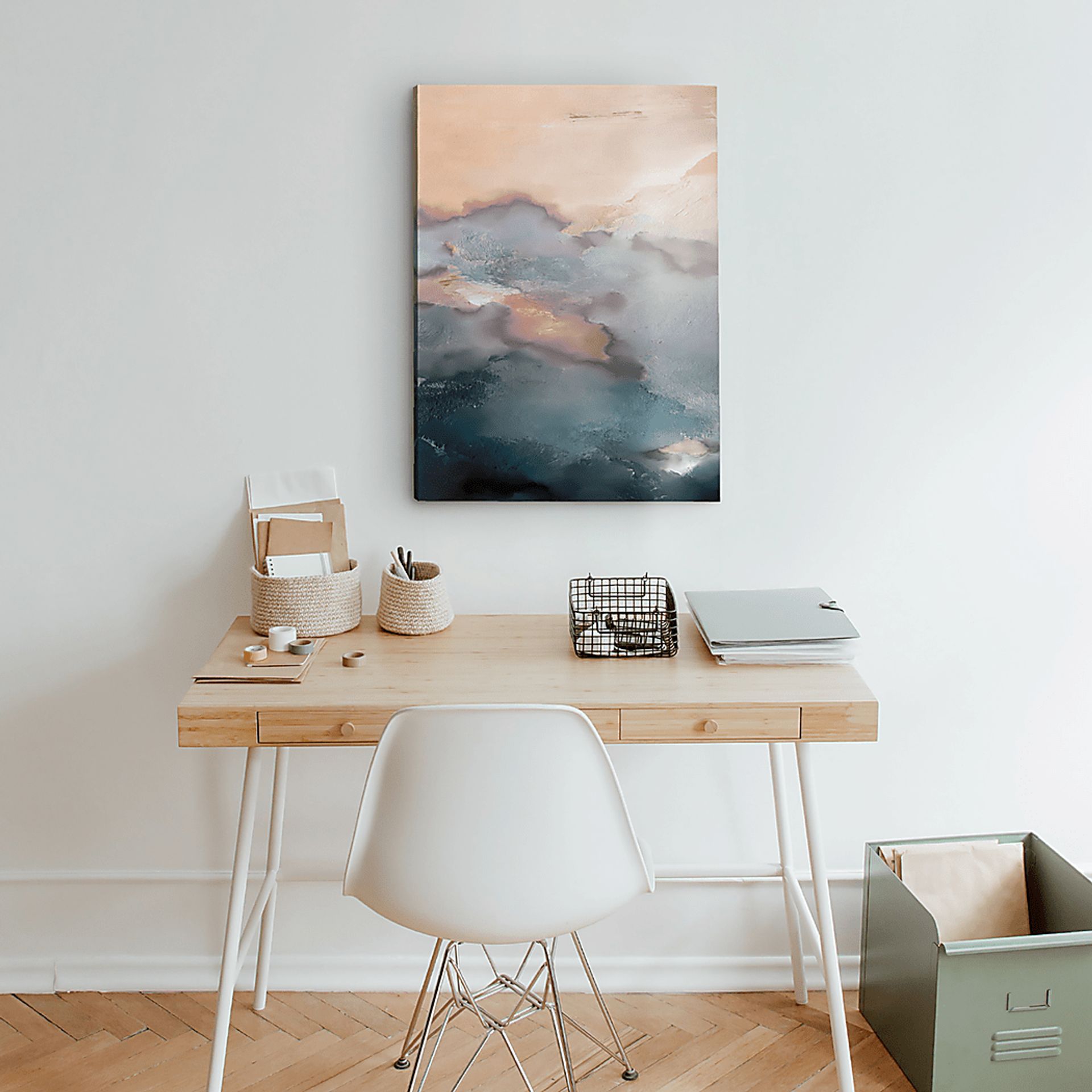 Meregrine Blue Canvas Wall Art - Image 2