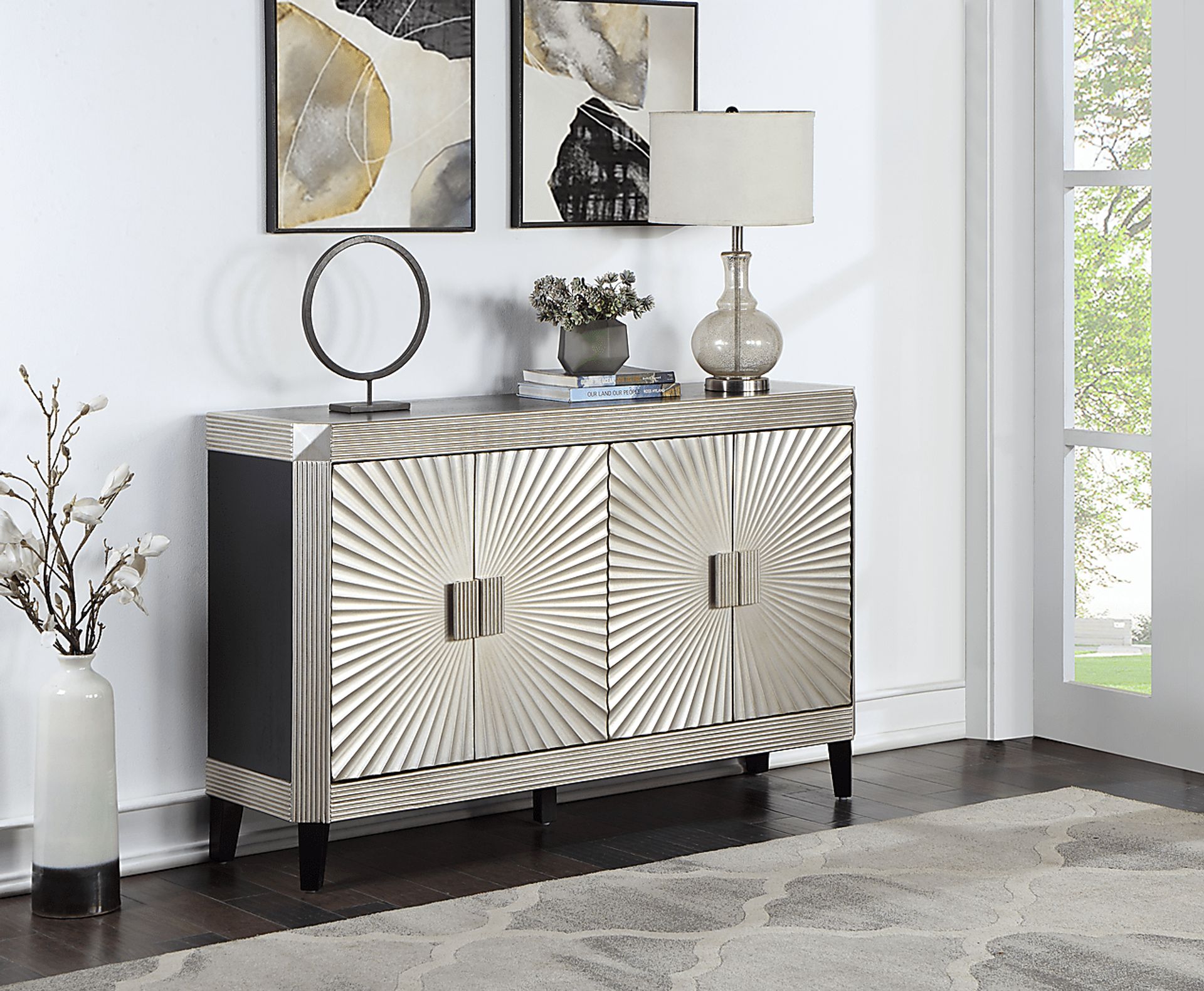 Merewood Silver Accent Cabinet - Image 2