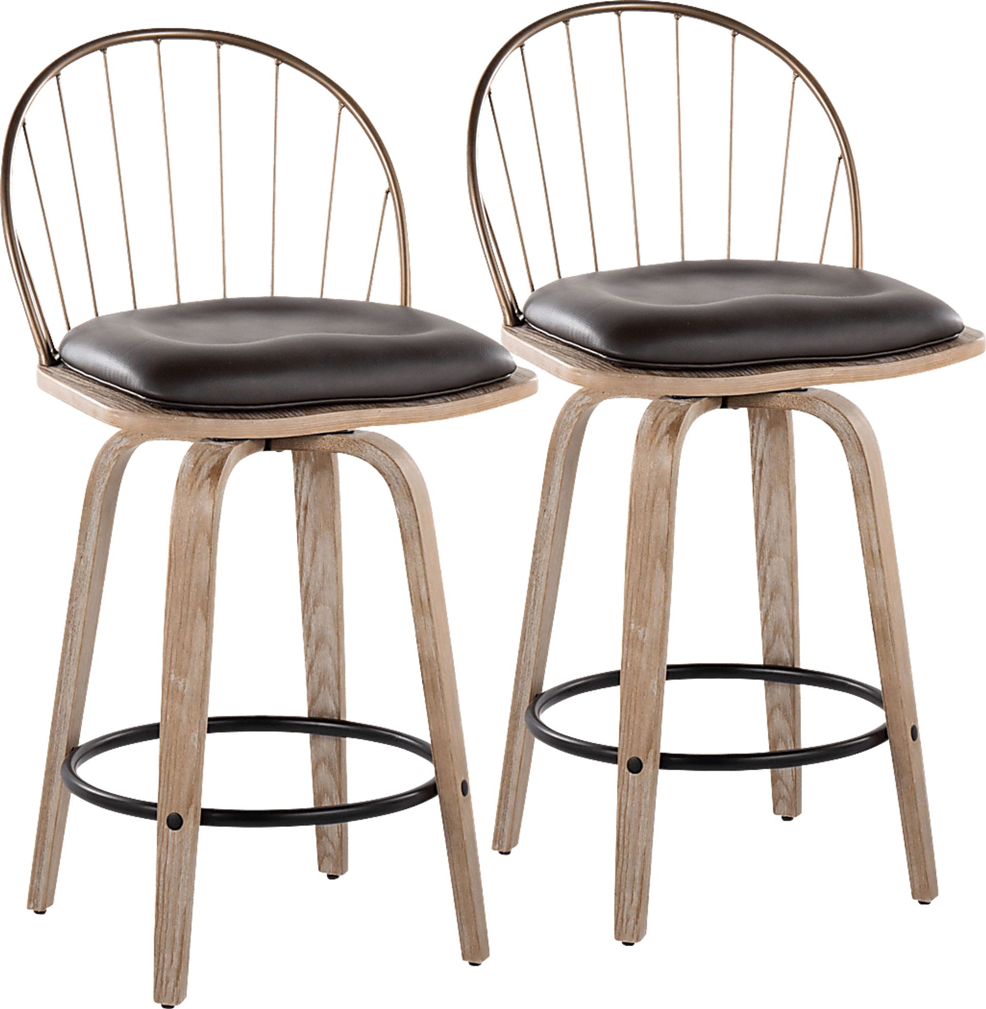 Merganser Brown Counter Height Stool, Set of 2 - Image 1