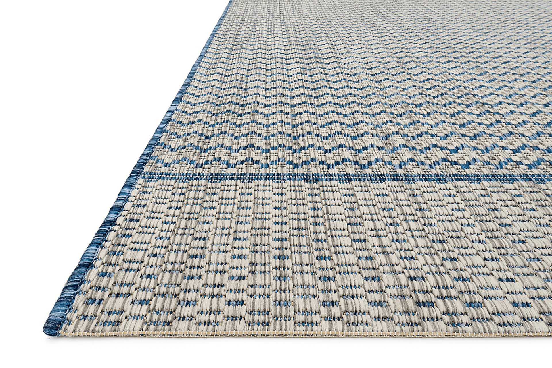 Meridian Weave Blue 7'10 x 10' Indoor/Outdoor Rug - Image 2
