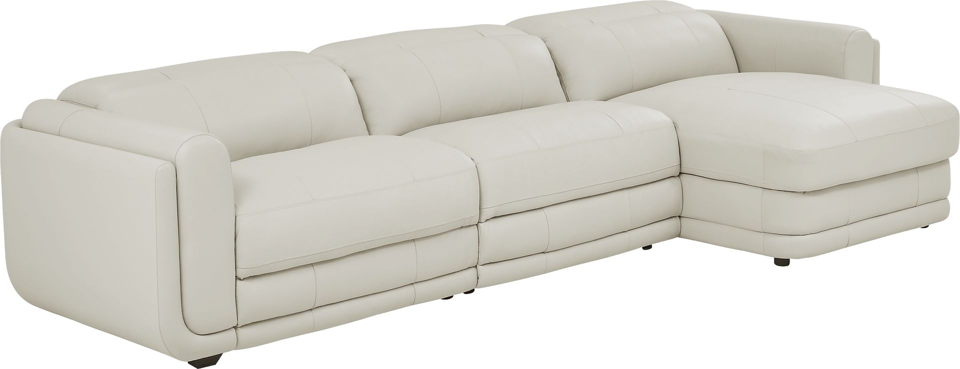 Meridien Ice Leather 3 Pc Dual Power Reclining Sectional - Image 1
